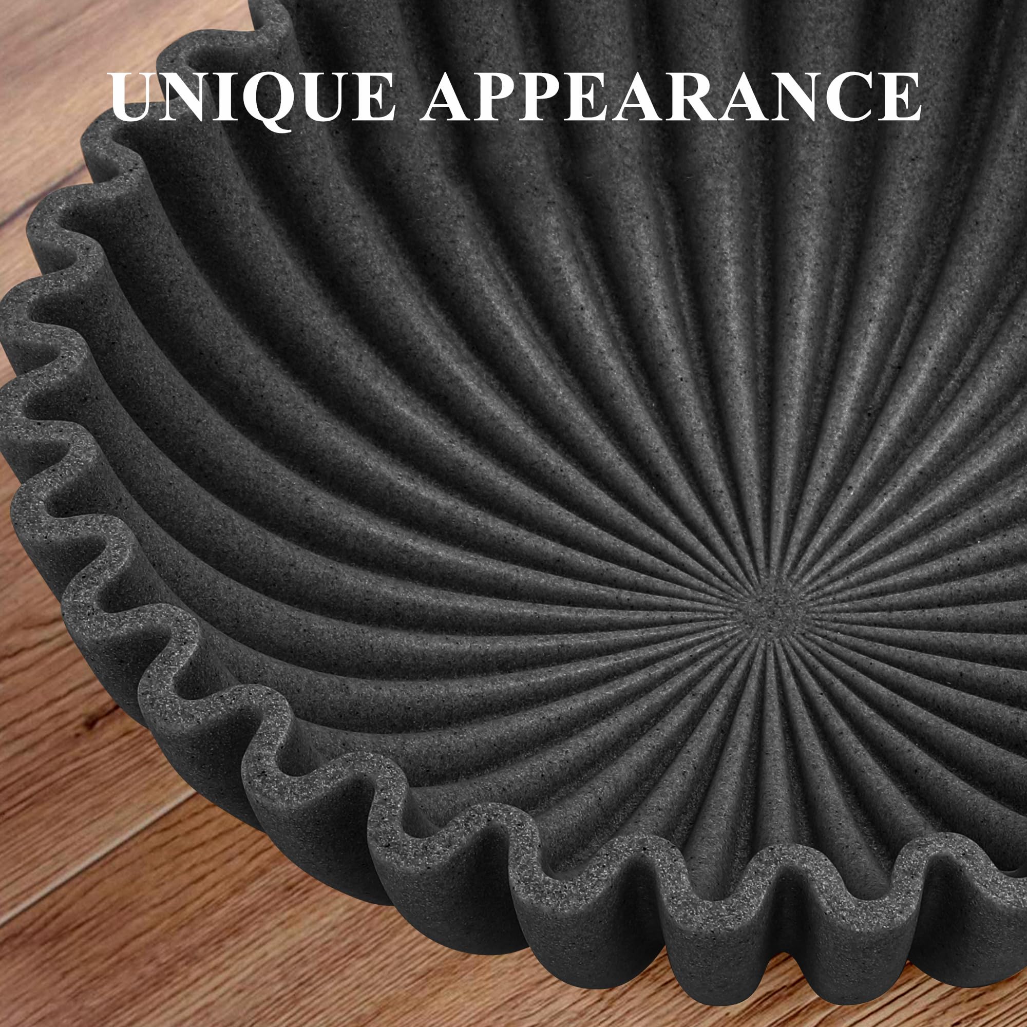 YMXYJM Cuenco decorativo grande, cuencos modernos para decoración del hogar, cuenco de frutas decorativo para cocina, decoración de cuenco con volantes, elegante cuenco para llaves para mesa de