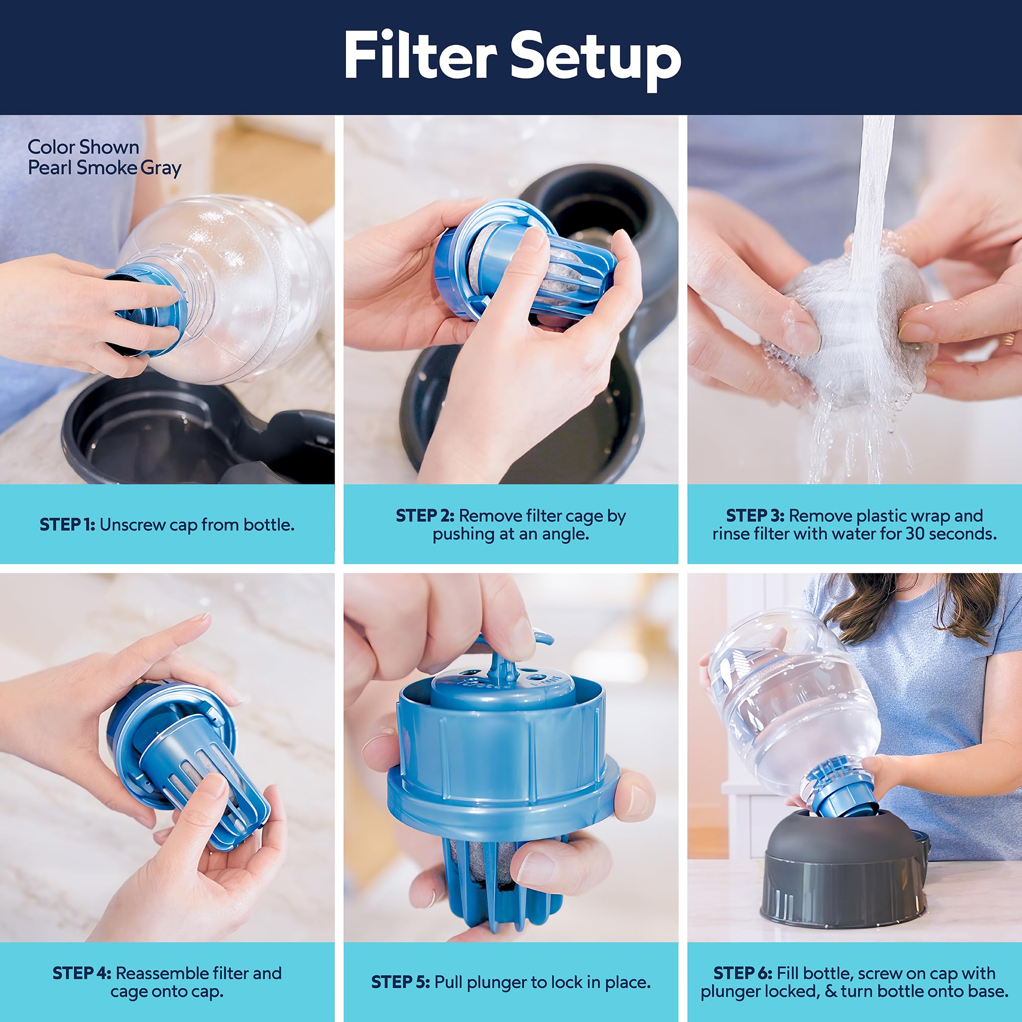 Petmate® Replendish® - Dispensador automático de Agua para Perros con protección antimicrobiana Microban, 100% Libre de BPA, 2.5 galones, Cuenco de Boca Ancha, con 2 filtros adicionales