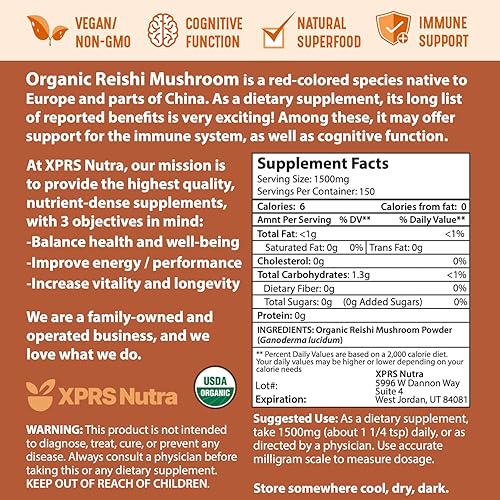 Miniatura 7 de XPRS Nutra Paquete de hongos – Melena de León, Chaga, Setas Reishi Rojas – Paquete de hongos orgánicos (8 onzas cada uno)