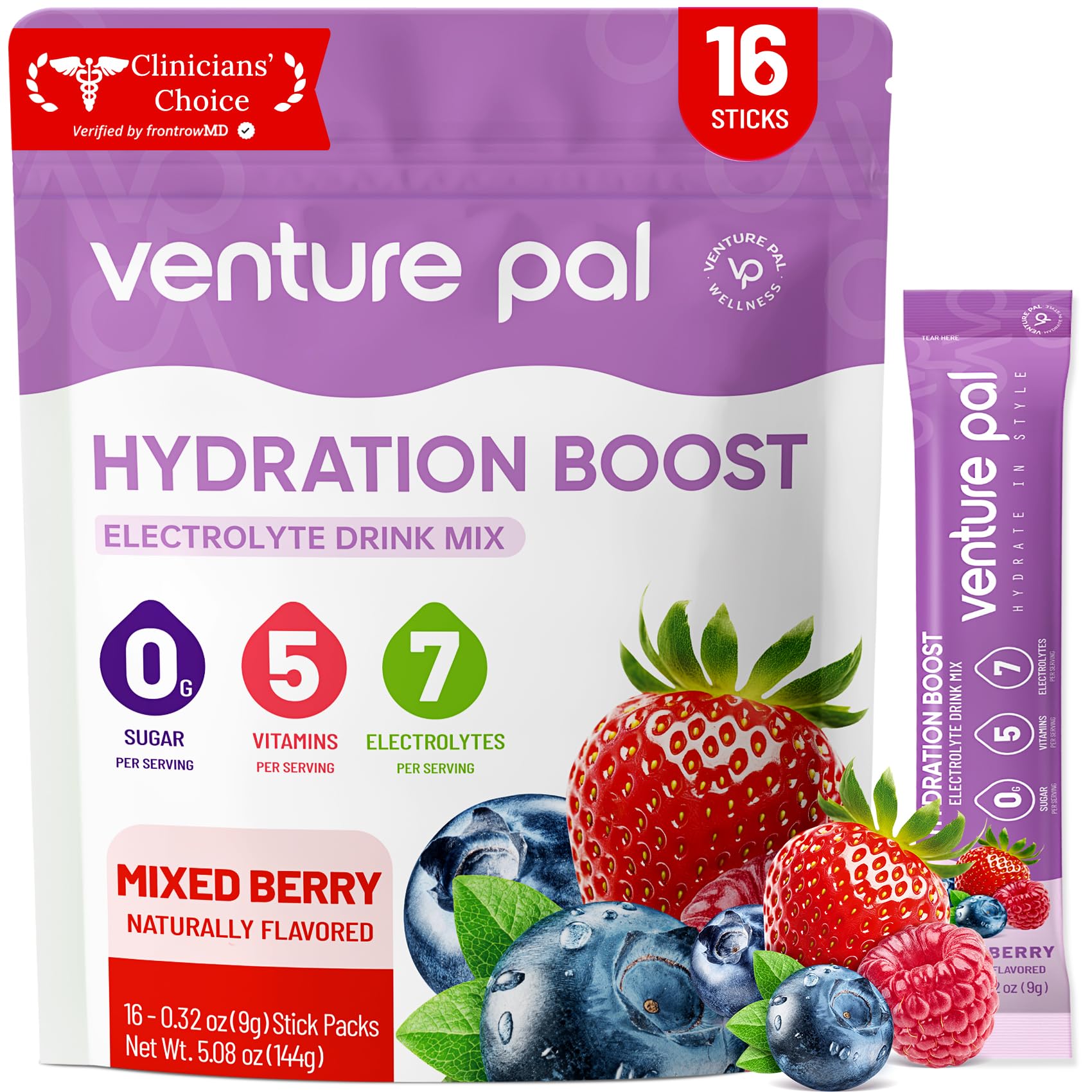 Venture Pal Sugar Free Electrolyte Powder, Liquid Daily IV Hydration Packet — Amazon image 11