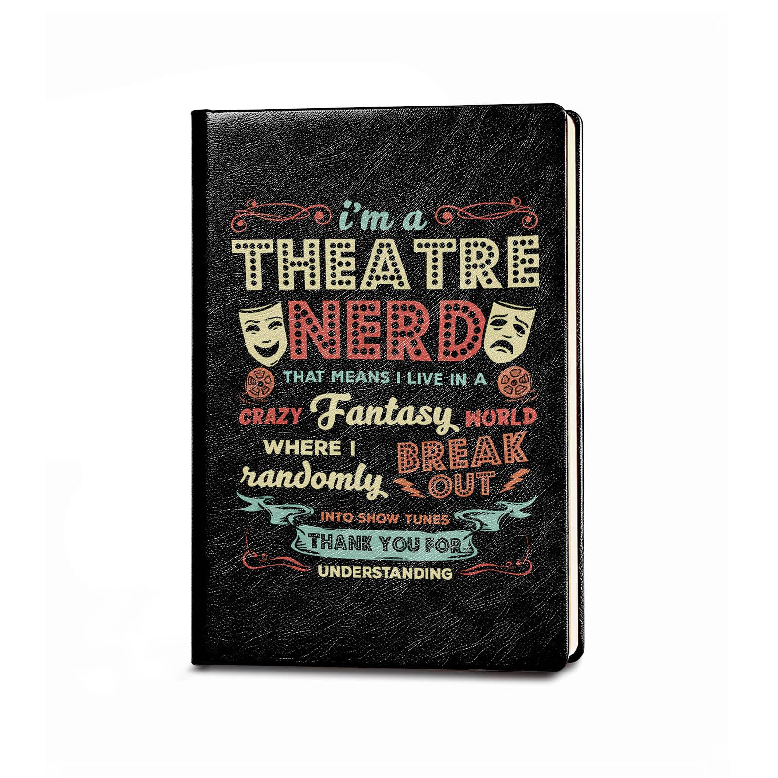 Drama Gift Leather Notebook Theater Gift Comedy Tragedy Masks Leather Notebook Birthday Graduation Gifts for Drama Students Actor Actress Gift (I'm a theatre)
