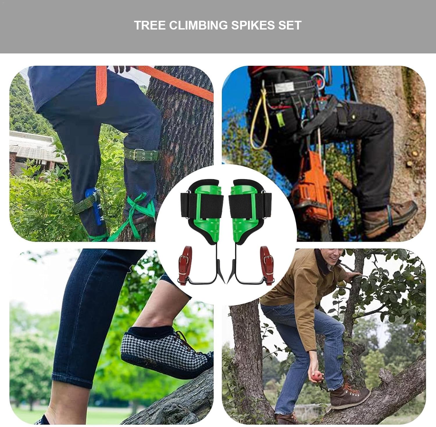 Generic Tree Climbing Spike - Ergonomic Sturdy Climbing Spurs Spikes | Tree Climbing Spurs | Washable Removable Professional Tree Climbing Kit Equipment for Gardening, Fruit Picking, Adventure