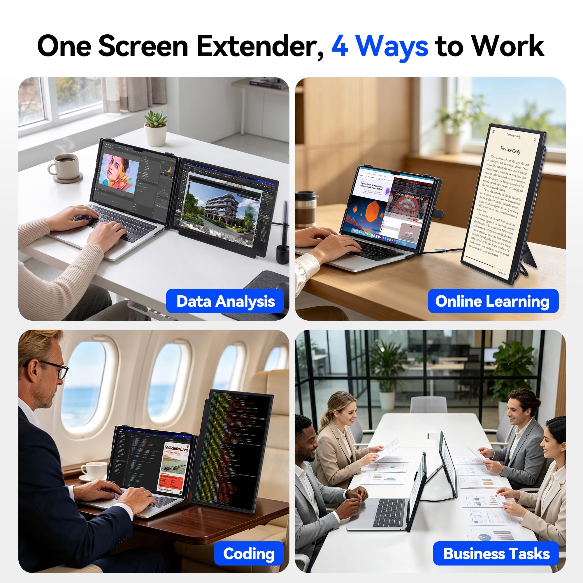 Anyking Laptop Screen Extender, Portable Monitor for Laptop, Plug & Play External Monitor, Business Travel & Home Office P2 view 8