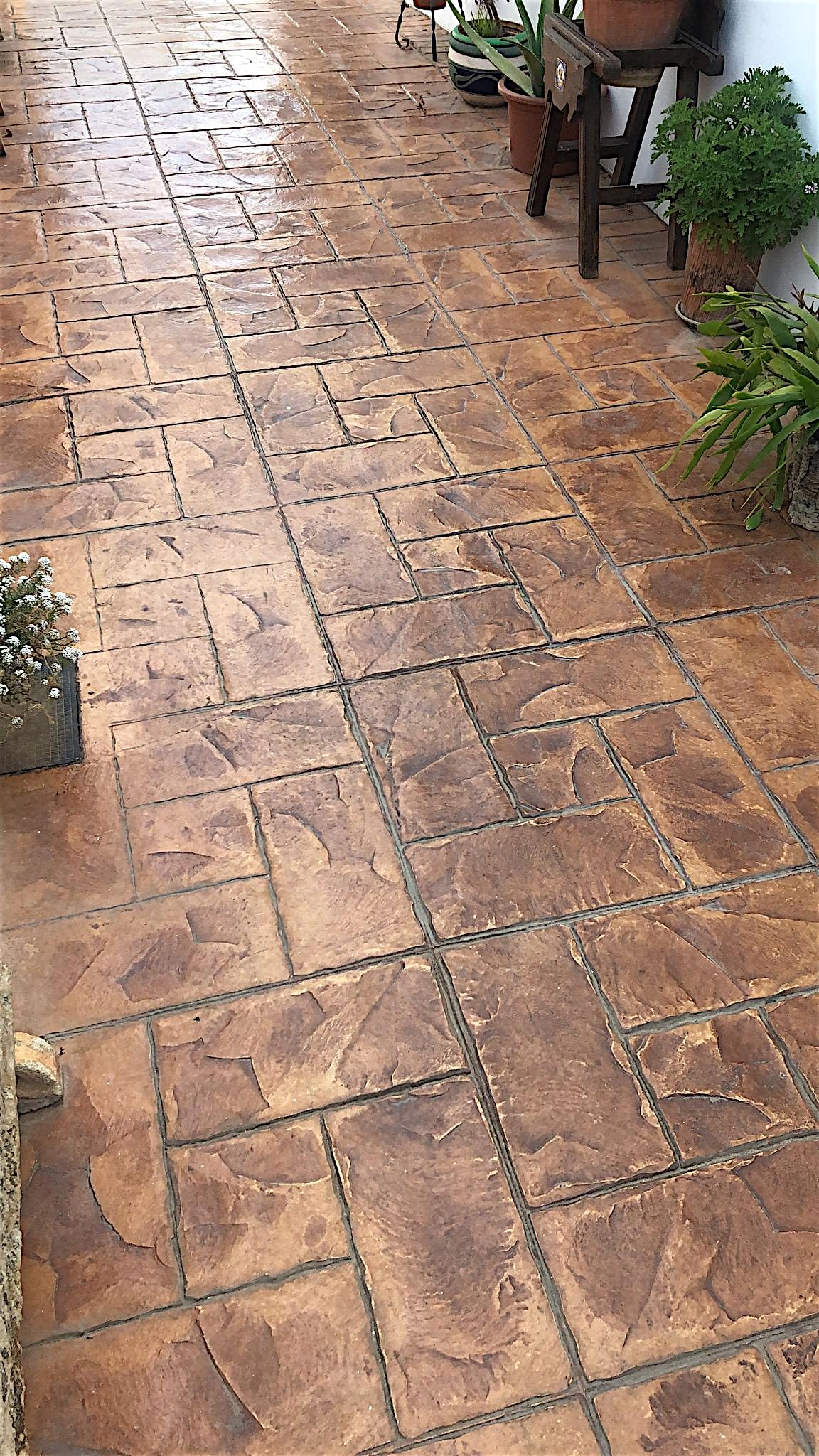 Stampo per calcestruzzo stampato, 61 x 61 cm, riutilizzabile, per pavimenti, giardino, vialetti e pavimenti, semirigido o flessibile (kit 2 semirigidi + 1 flessibile)