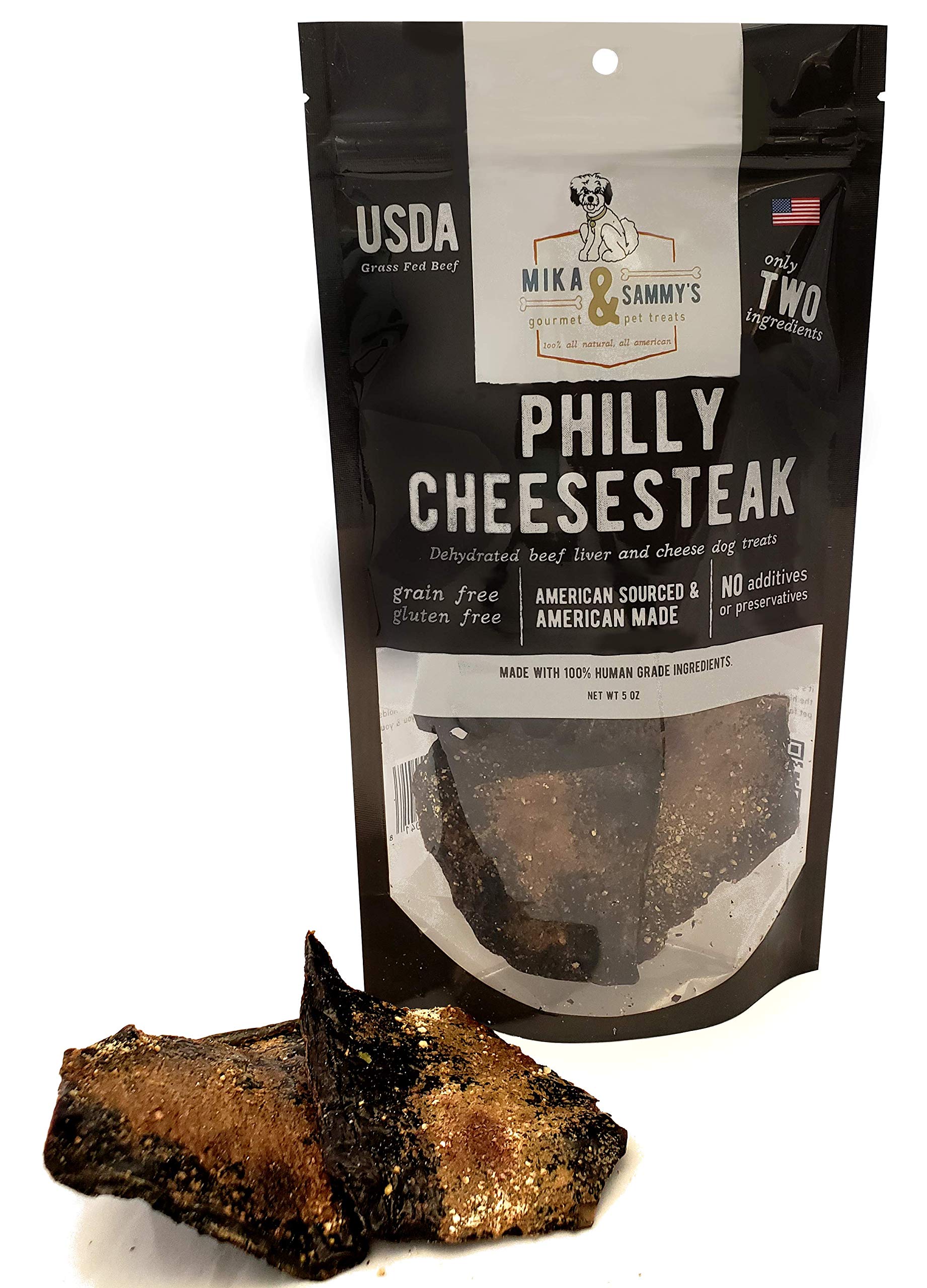 Mika & Sammy's Gourmet Beef Liver Jerky Dog Treats Made in The USA. (Beef Cheese 5 oz)