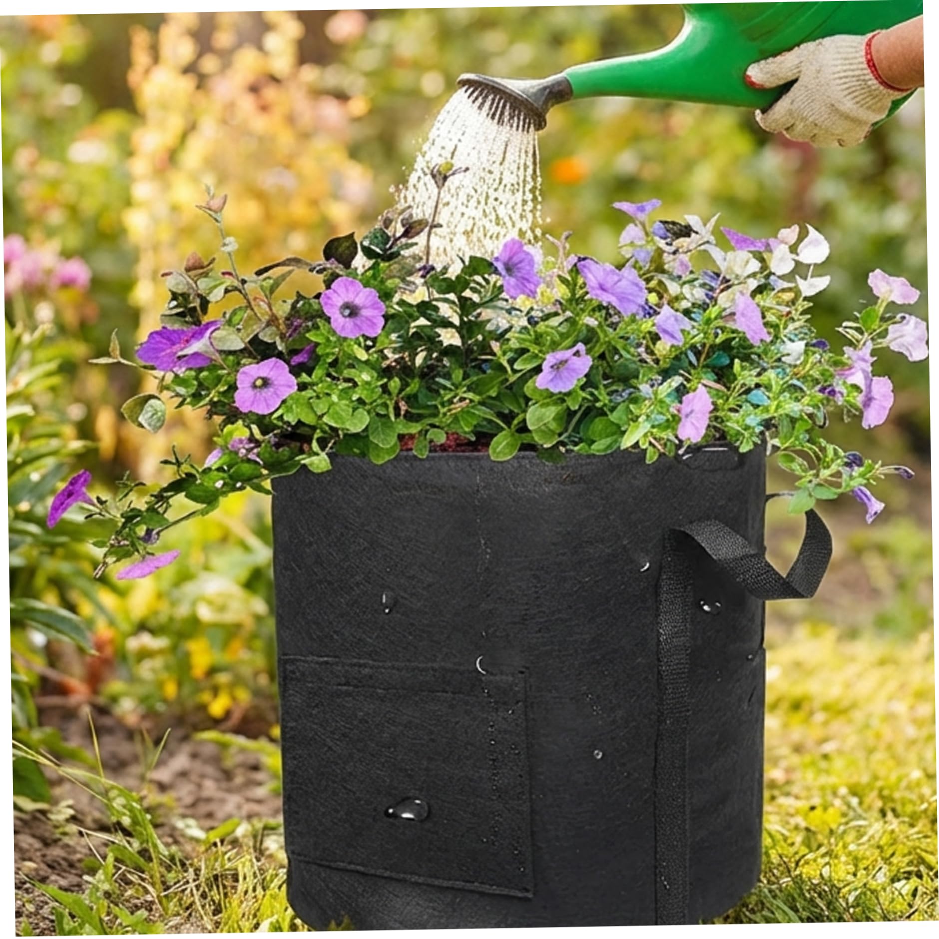 Sacs de Culture de 10 gallons | Sacs Culture 10 gallons, Conception à Double fenêtre avec Porte récolte améliorée, Sac Pommes Terre en Tissu Non tissé épais pour légumes pour Jardin in