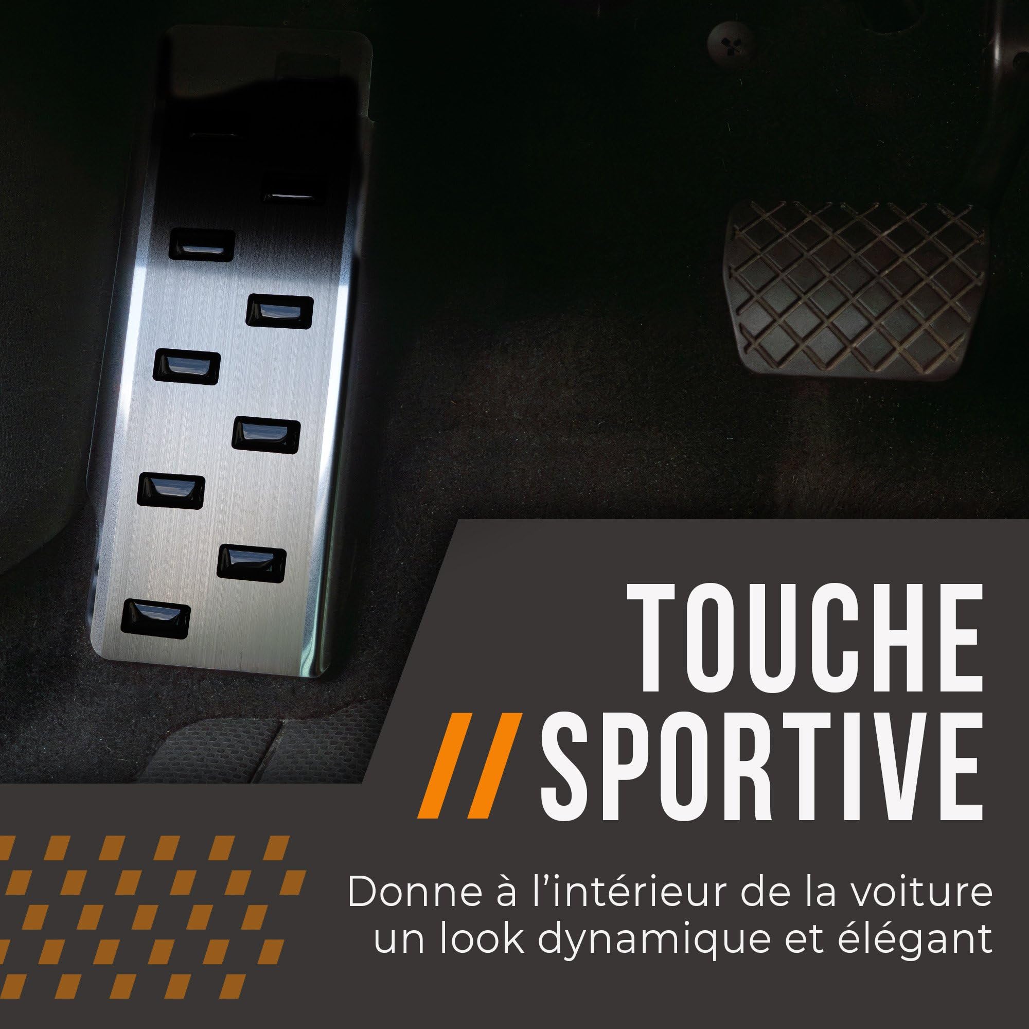 CHROMEMASTER Repose-pied Conducteur en Acier Inoxydable – Plaque Antidérapante, Sans Perçage, Compatible avec Ford Tourneo Connect 2013-2022 ; Accessoire auto : Plaque Talon de Protection & Décorative