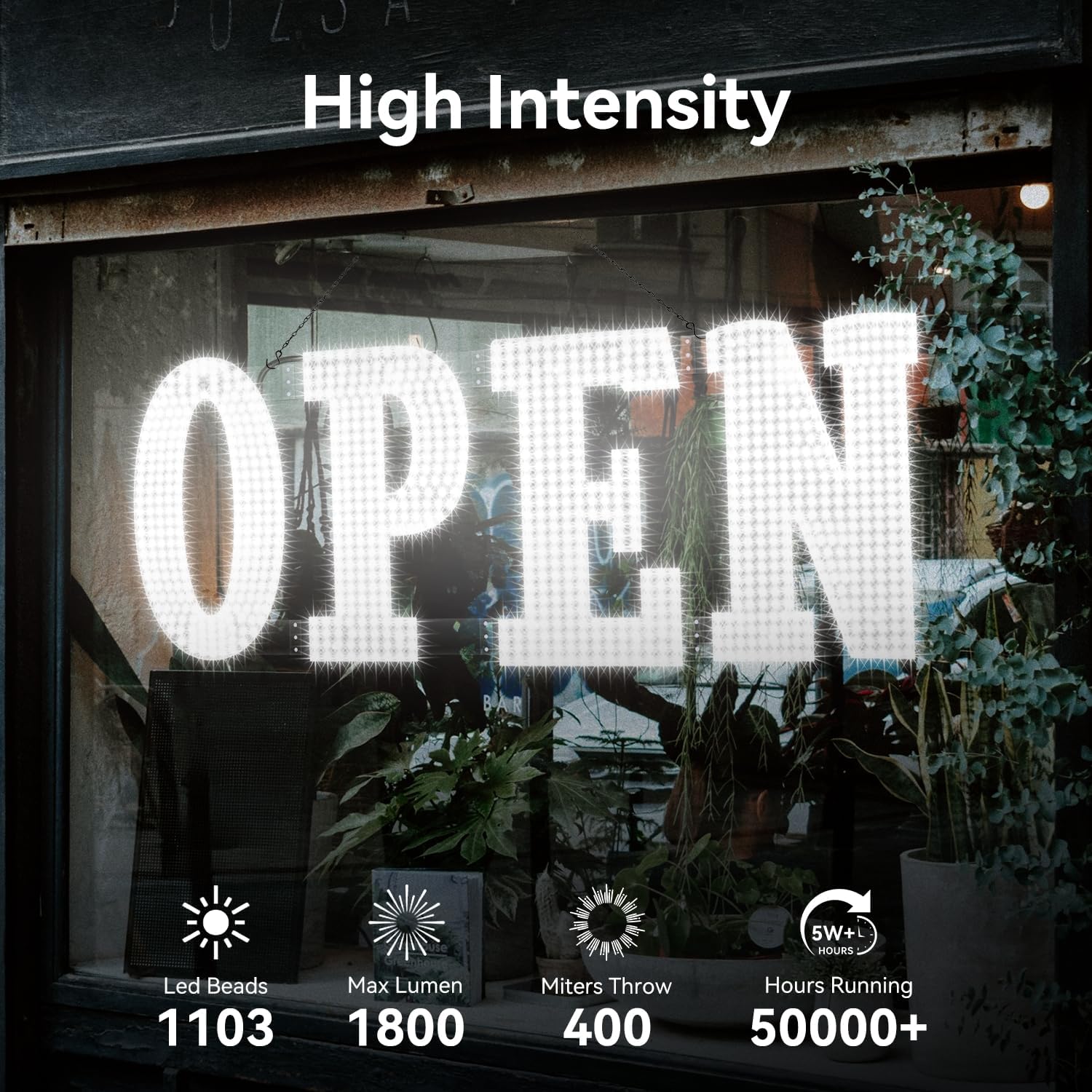 48"x16" Open Sign, Extra Bright Jumbo Led Open Signs for Business with High Visibility and Longlife Working Business Sign for Stores Bar Hotel Retail Shops Window Salon Office White 48" x 16"