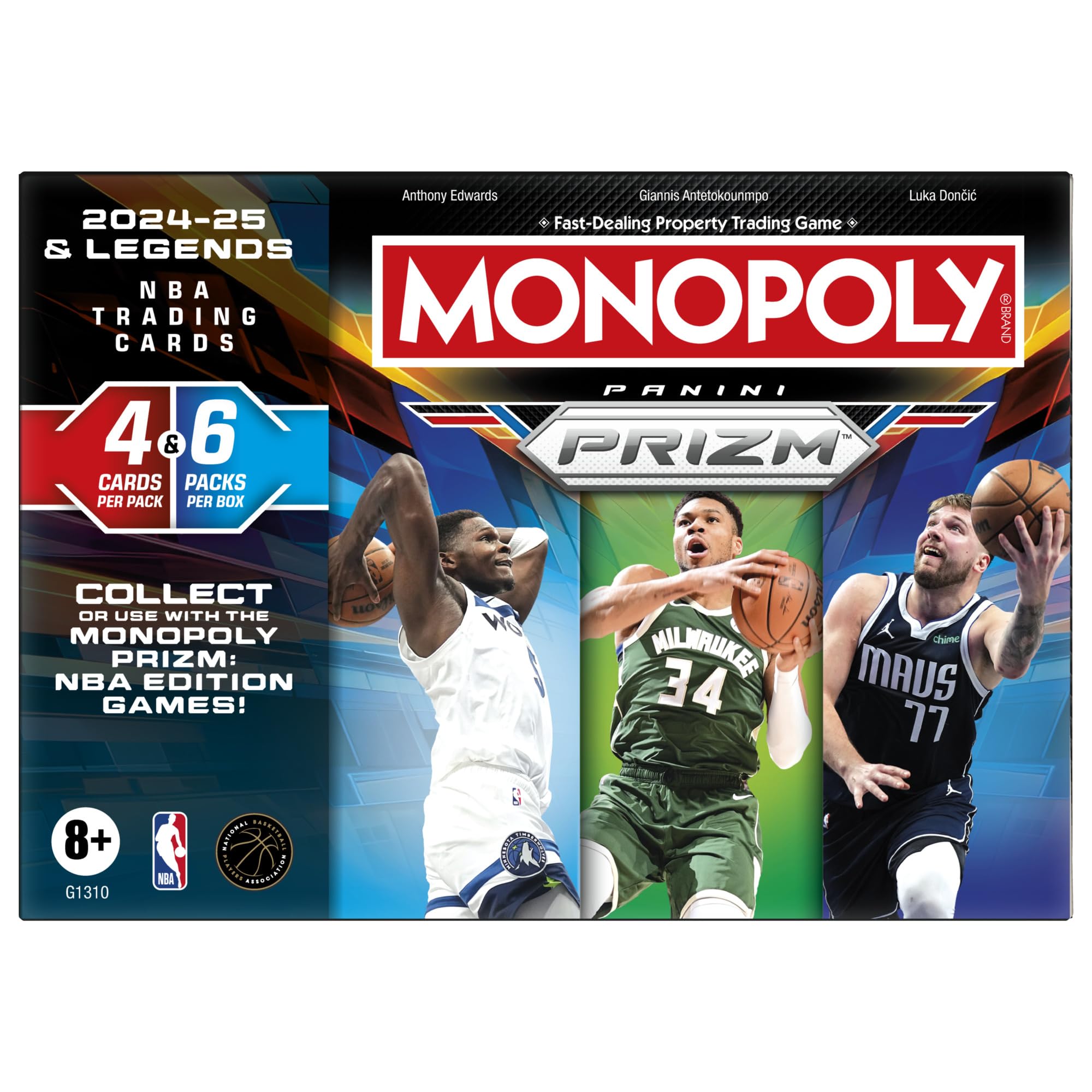 Monopoly Panini Prizm: 2024-25 i Legends NBA Trading Cards Booster Box | Zbieraj lub używaj z Monopoly Panini Prizm: NBA Edition Games | Wiek 8+