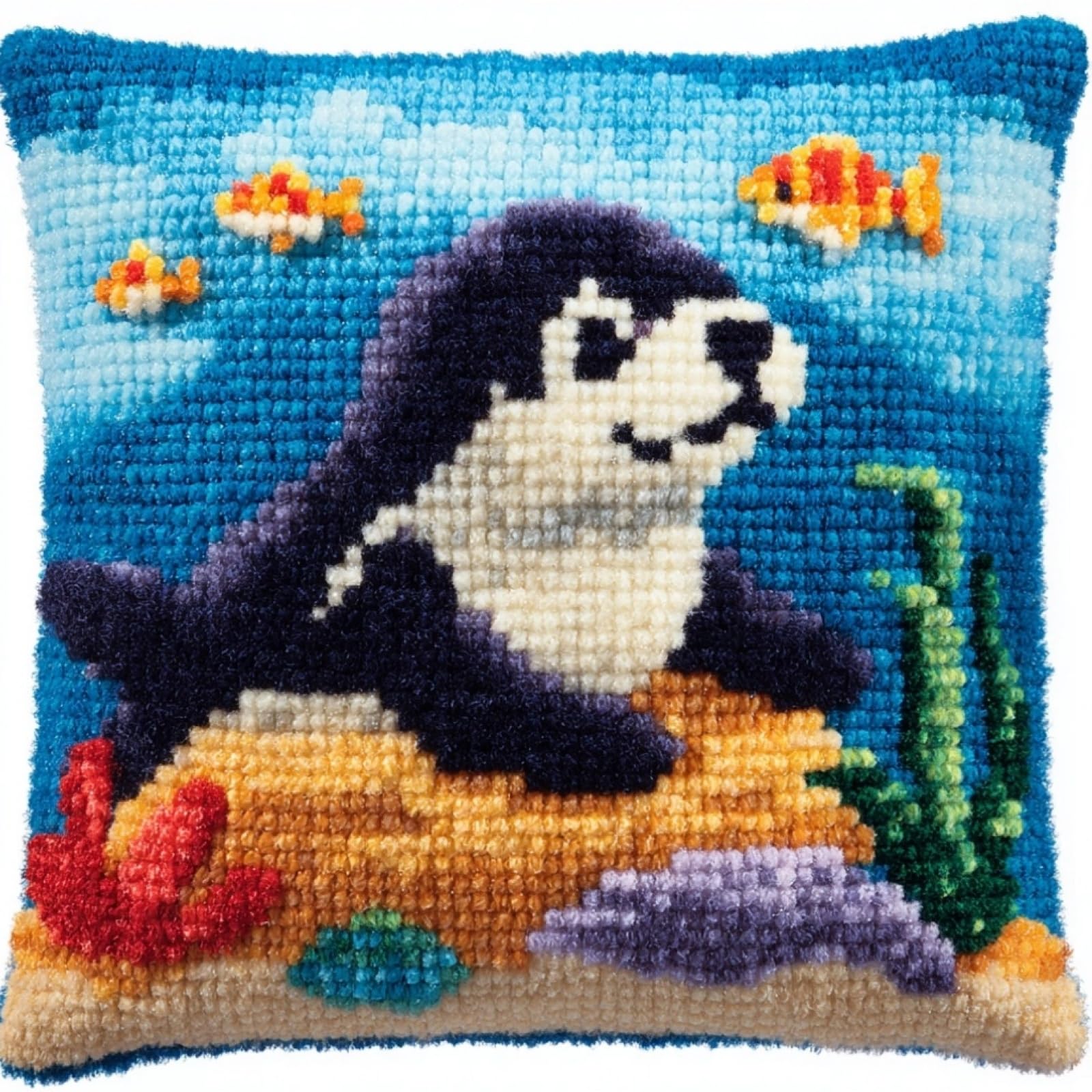 AxiangziK Latch Hook Pillow Kits with Yarn,Sea Lion