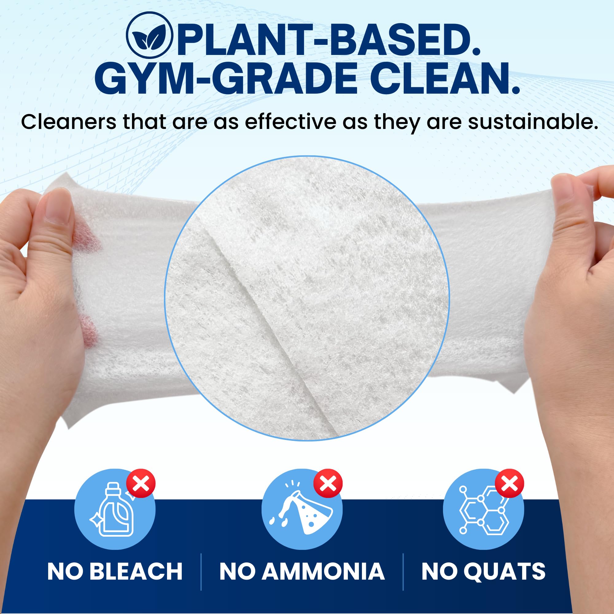 Salviette da palestra a base vegetale (400 pezzi) – Grandi 15,2 x 17,8 cm per la pulizia di attrezzature da fitness, salviettine detergenti per tappetino da yoga, citronella, senza residui