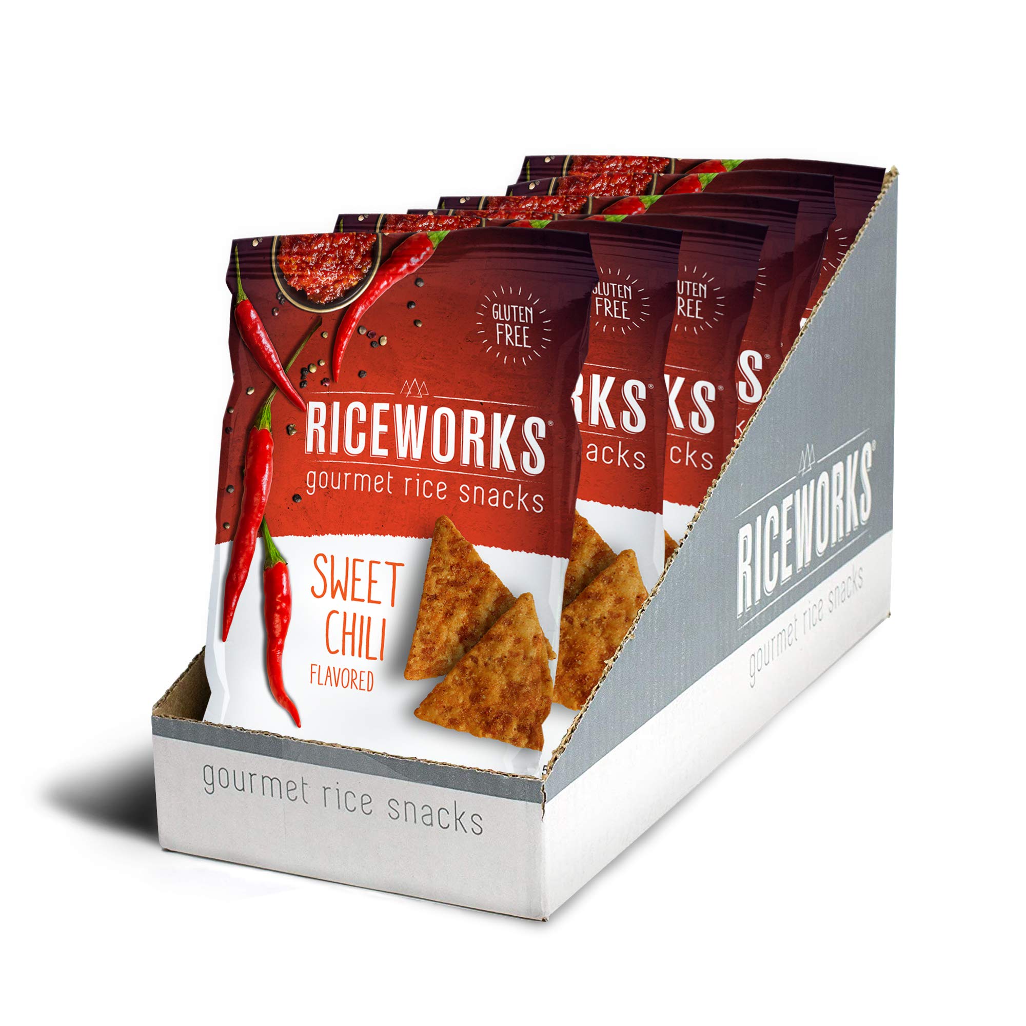 Riceworks, Krakersy bezglutenowe - krakersy ryżowe dla smakoszy - słodkie chilli, 156 g, opakowanie 6 szt