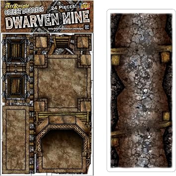 Dwarven Mine - 24pc Double-Sided Mine & Terrain Pieces for Starters & Masters Alike - Roleplaying Objects for Dungeons & Dragons - Immersive Map Accessories for DND 5E, Pathfinder & Warhammer RPGs