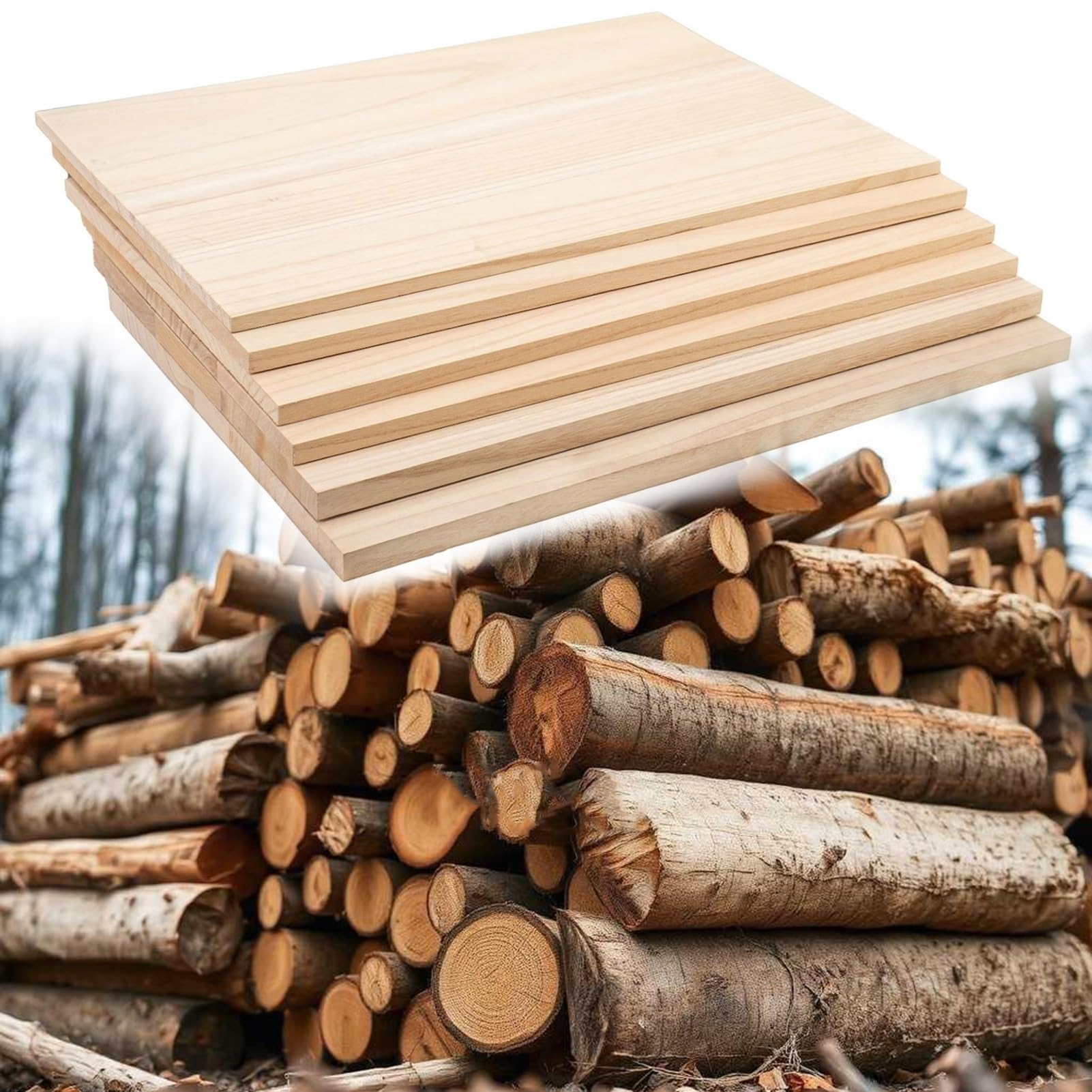 6 Stück Paulownia-Holzbrett Unlackierte Rechteckige Holzbretter Holzplatten Zum Basteln Unbehandelte Holzblöcke Blanko für Alle DIY Projekte/Holzschnitzerei/Malen/Modellbau/Hängeregal/Tischplatte