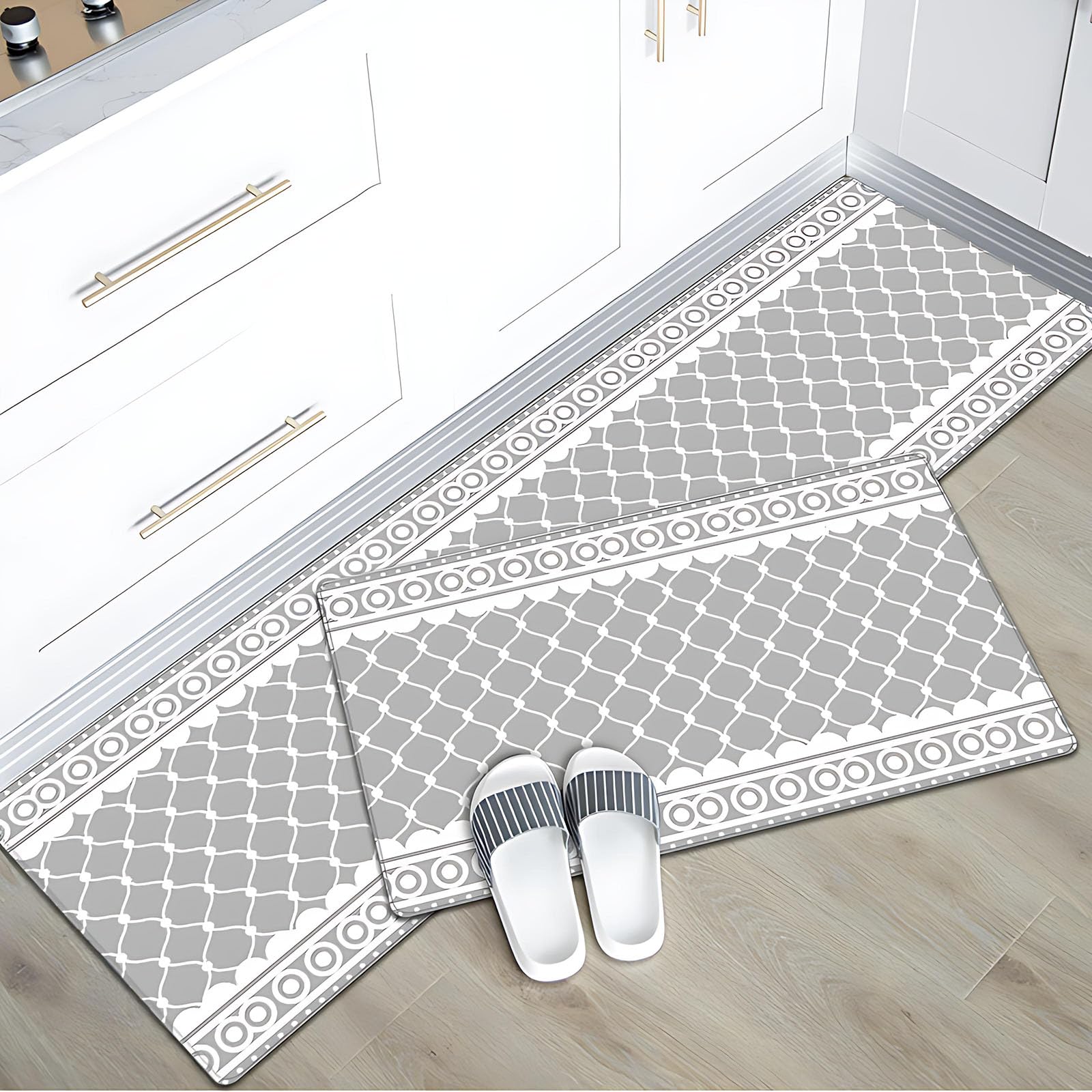 Tapis de sol en cuir anti-fatigue - 45 x 120 cm + 45 x 150 cm - Soutien amélioré pour de longues heures debout sur des sols durs dans les environnements domestiques, commerciaux et industriels