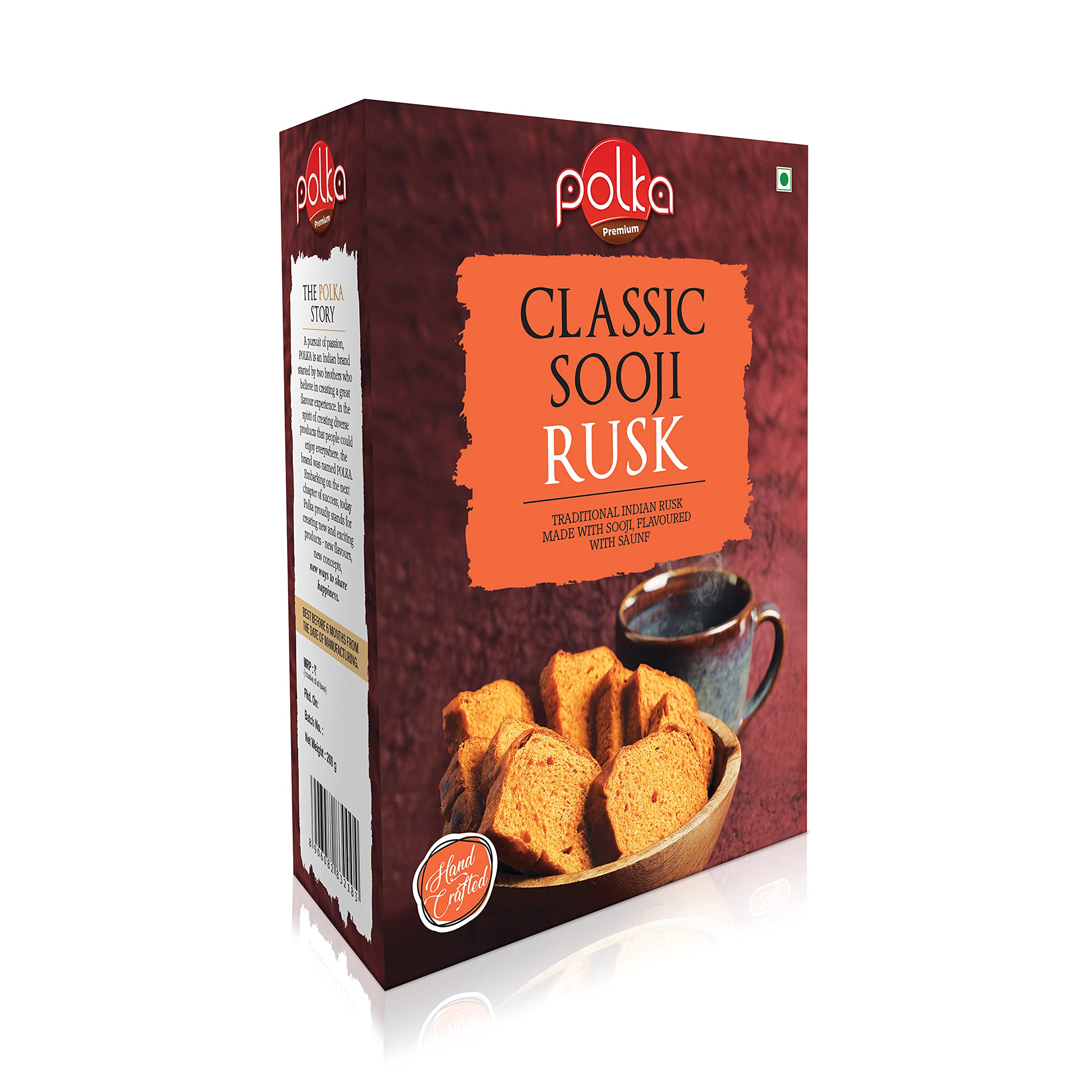 POLKA Classic Sooji Rusk I Pack of 3 - 200GM X 3 = 600GM I Rusk with Suji, Elaichi & Saunf I High Fibre Toast I Handcrafted Bakery Items I Snacks In Fresh I Snacks Combo (SUJI RUSK, 600 GM) (B09HSJ9WPN) Amazon Price History, Amazon Price Tracker