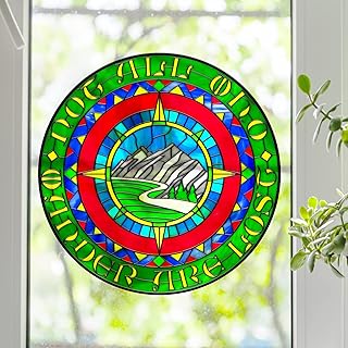 LOTR Not All Who Wander Quote Round Stained Glass Window Film (24)