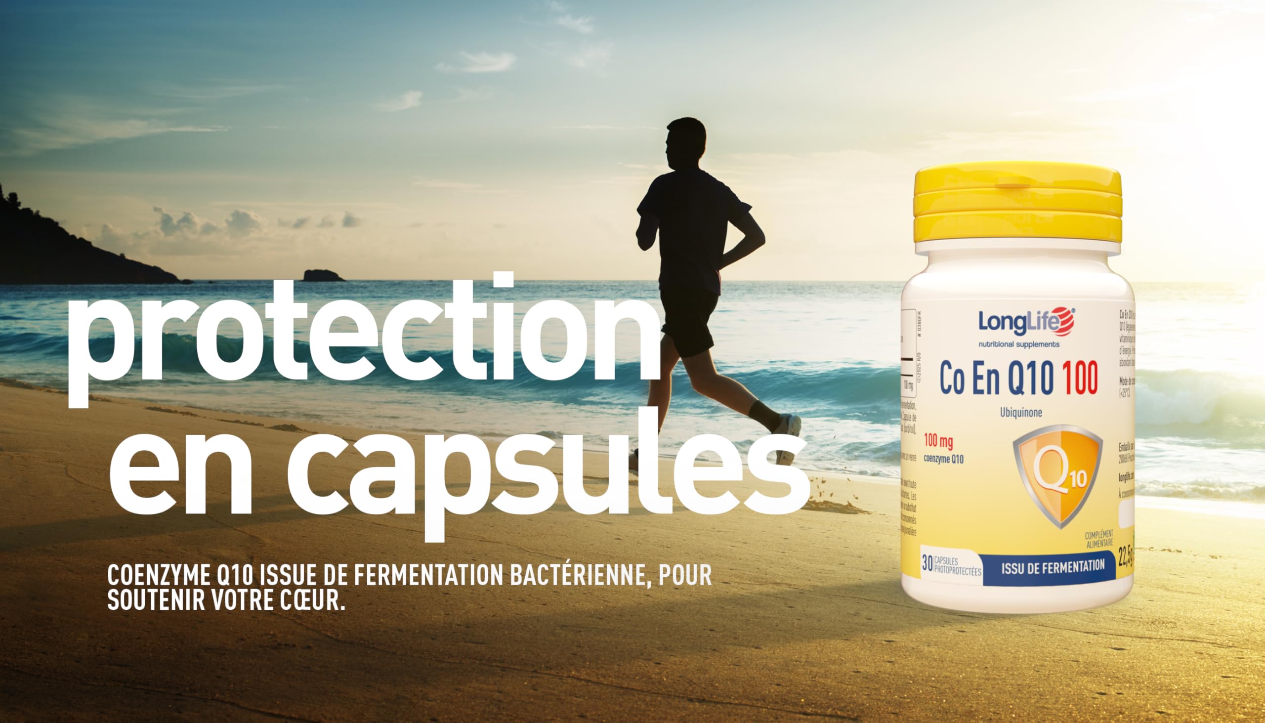 LongLife® CO EN Q10 100 mg | Coenzyme Q10, ubidécarénone pure | Antioxydant et énergisant cellulaire | Issu de fermentation | 30 capsules | Sans gluten