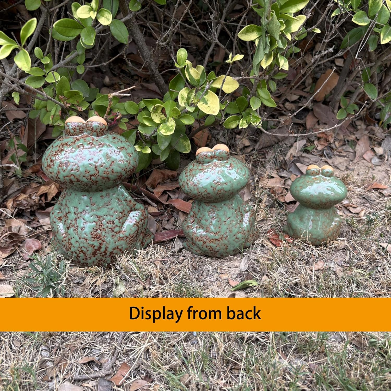 Lee's Clover Glazed Ceramic Frog Garden Decor Set of 3 – Cute Frog Lawn Ornaments & Outdoor Figurines for Yard | Garden Decorations for Patio, Pond, Porch - Image 5