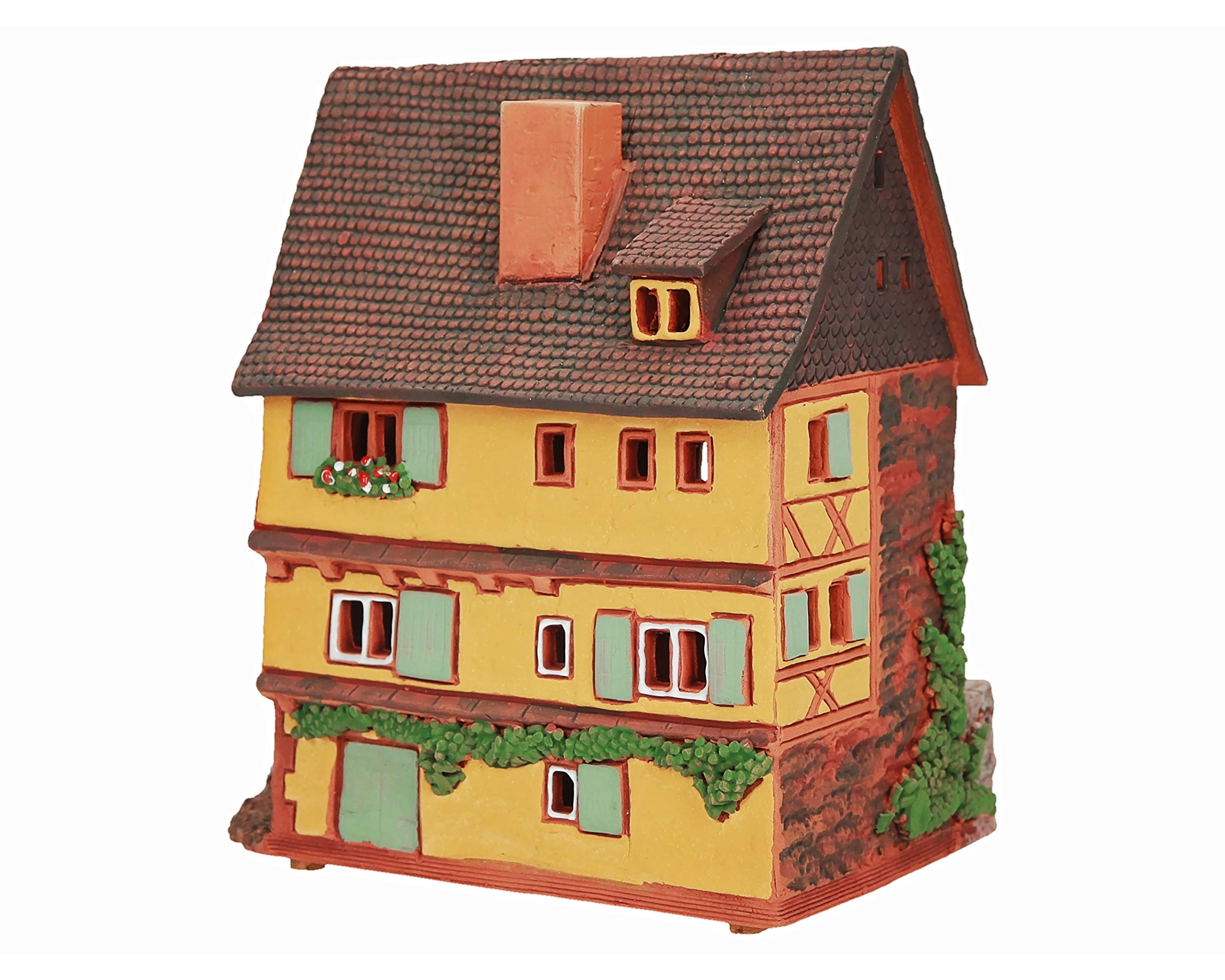 Aroma Lichthaus Keramik Weihnachtshaus, Lichthäuser Weihnachtsdorf, Teelichthaus, Handarbeit Künstlerisches Nachbildung Miniatur, Historisches Haus Plönlein in Rothenburg, Deutschland, C260AR
