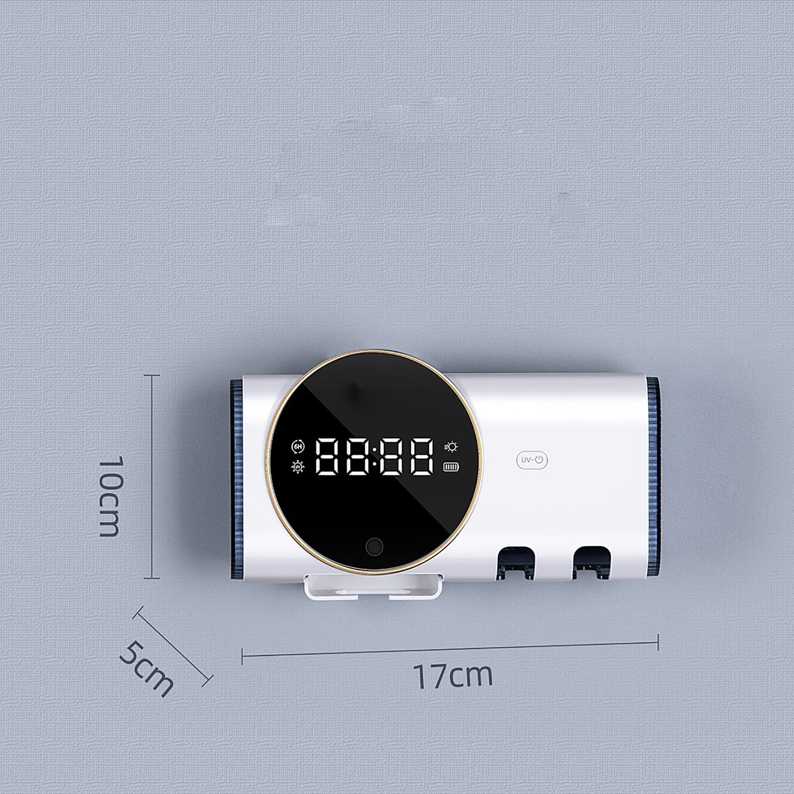 Porta Cepillo de Dientes, Soporte Cepillo de Dientes con Afeitadora Función Esterilizador y Secado, LED Dispensador Pasta Dientes, Organizador Baño USB Recargable, Blanco