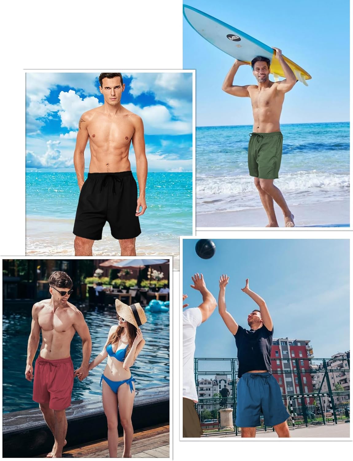 Buauty Mens Swim Trunks with Compression Liner 5 Inch Inseam Quick Dry Swim Shorts Mens Swimsuit Board Shorts with Pockets - Image 7