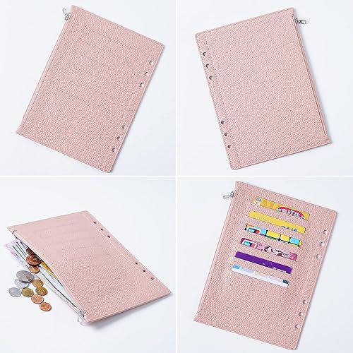 Miniatura 3 de Moterm Flyleaf con cremallera para organizador A5 - con ranuras para tarjetas (Pebble-Burgundy)