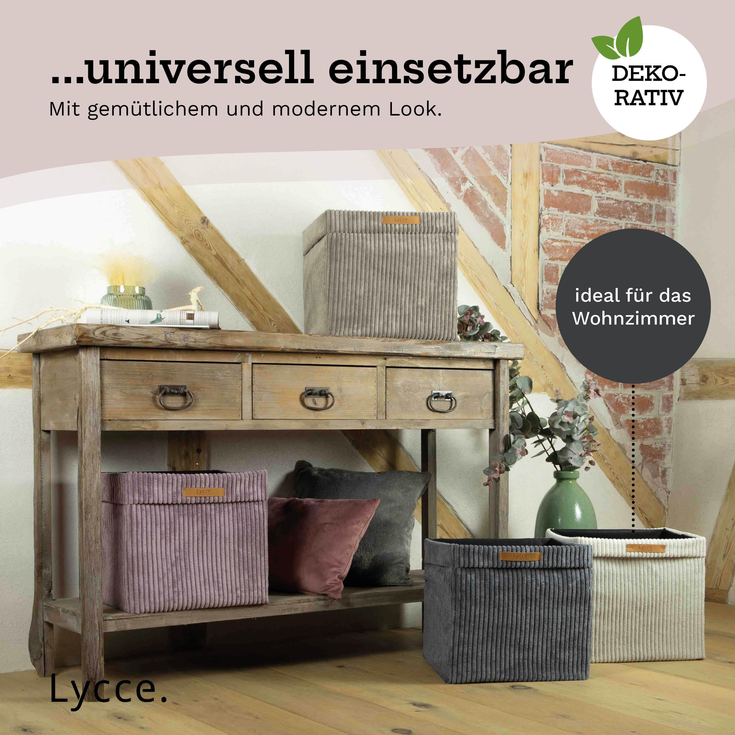Lycce Kallax Box Cord 2er Set | Insert Kallax 33 x 33 x H31 cm | Scatola di archiviazione con rivestimento in corda rimovibile adatta per lo scaffale Kallax | Scatole di ordinamento pieghevoli in