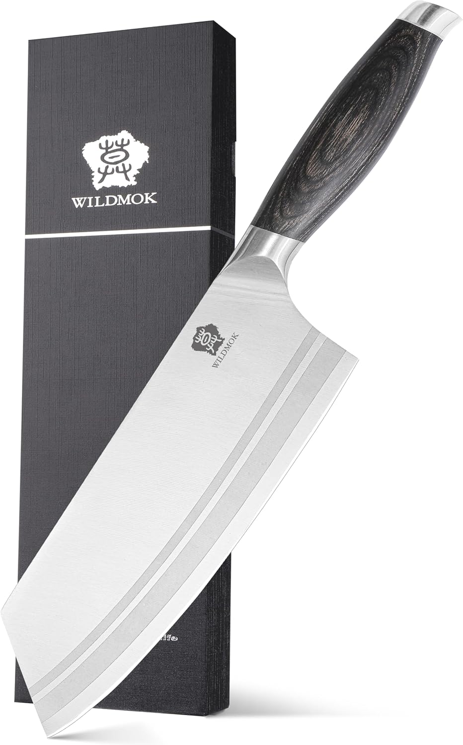 WILDMOK Meat Cleaver Knife 7.8 Inch, Ultra Sharp Chinese Chef’s Knives – Kitchen Chopping Knife, German Steel & Ergonomic Handle for Meat Cutting Vegetable Slicing