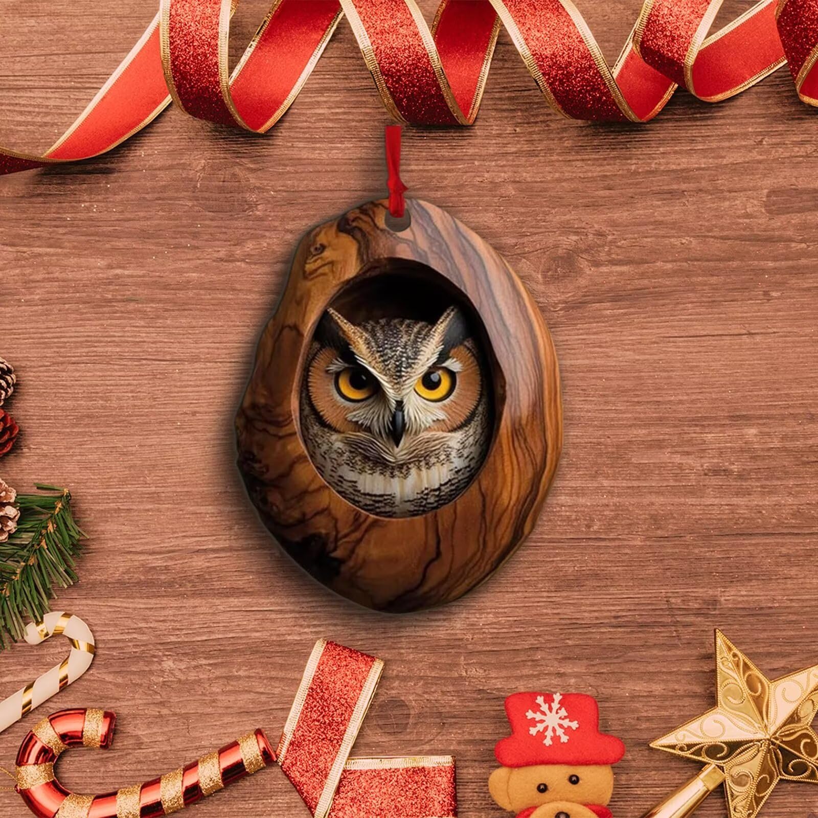 Décoration Sapin De Noël Animaux De La Forêt - Ornement Acrylique 2D - Pendentif Suspendu - SENIURIS