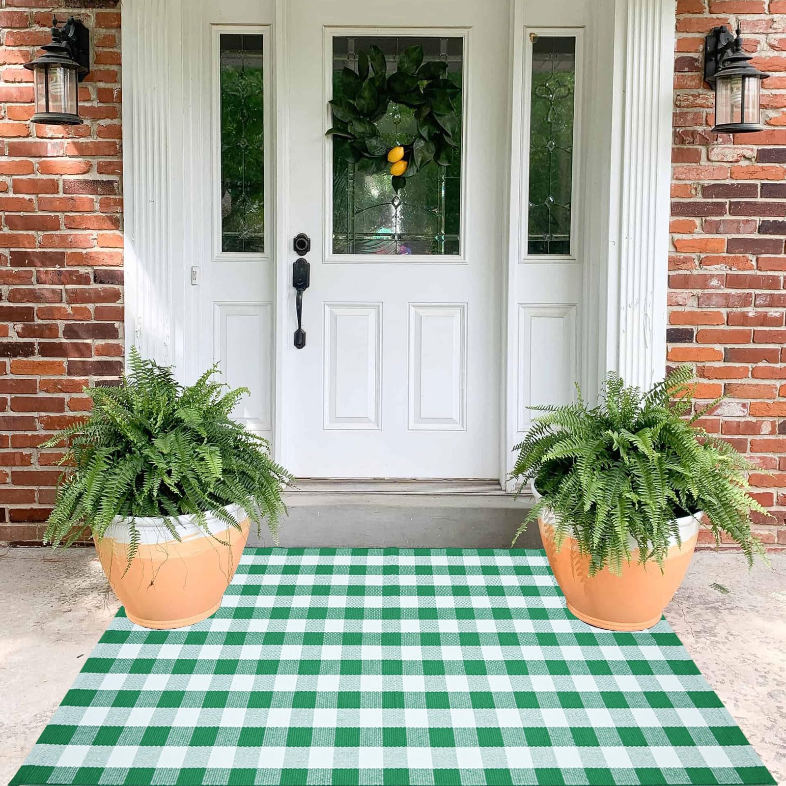Buffalo Plaid Outdoor Rug - Spring Doormat -5