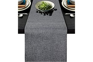 Christmas Burlap Table Runners: 108" Reversible Xmas Plaid Trees