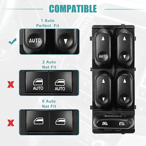 Miniatura 4 de ACROPIX Interruptor de elevalunas eléctrico delantero izquierdo del lado del conductor para Ford Explorer Sport Trac - Paquete de 1 negro