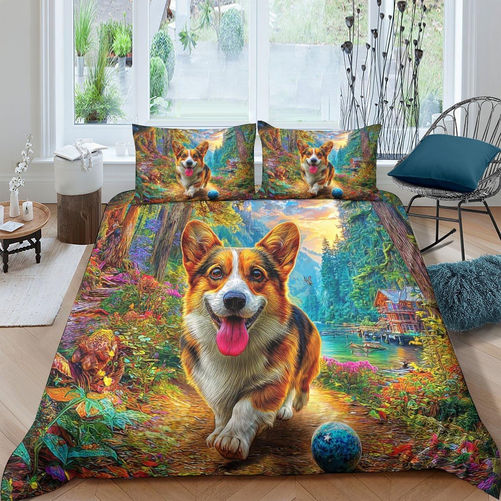 Housse de couette Corgi Gallois Pembroke anti transpiration literie 260x220