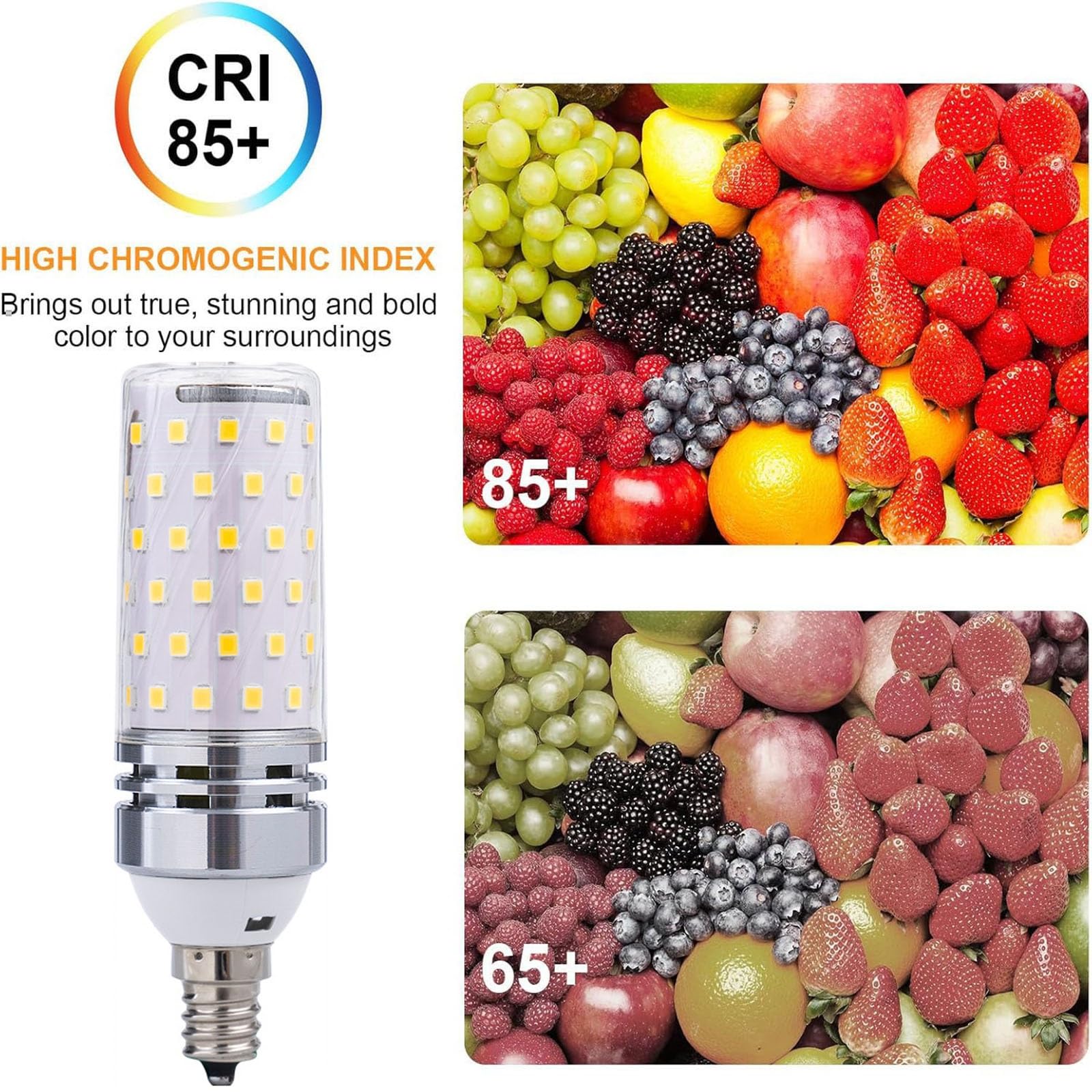 ampoule, Ampoule LED E12 12 W, 85-265 V, équivalent halogène 120, culot à vis, 1200 lm, non dimmable, lot de 4(Cool White,16W)