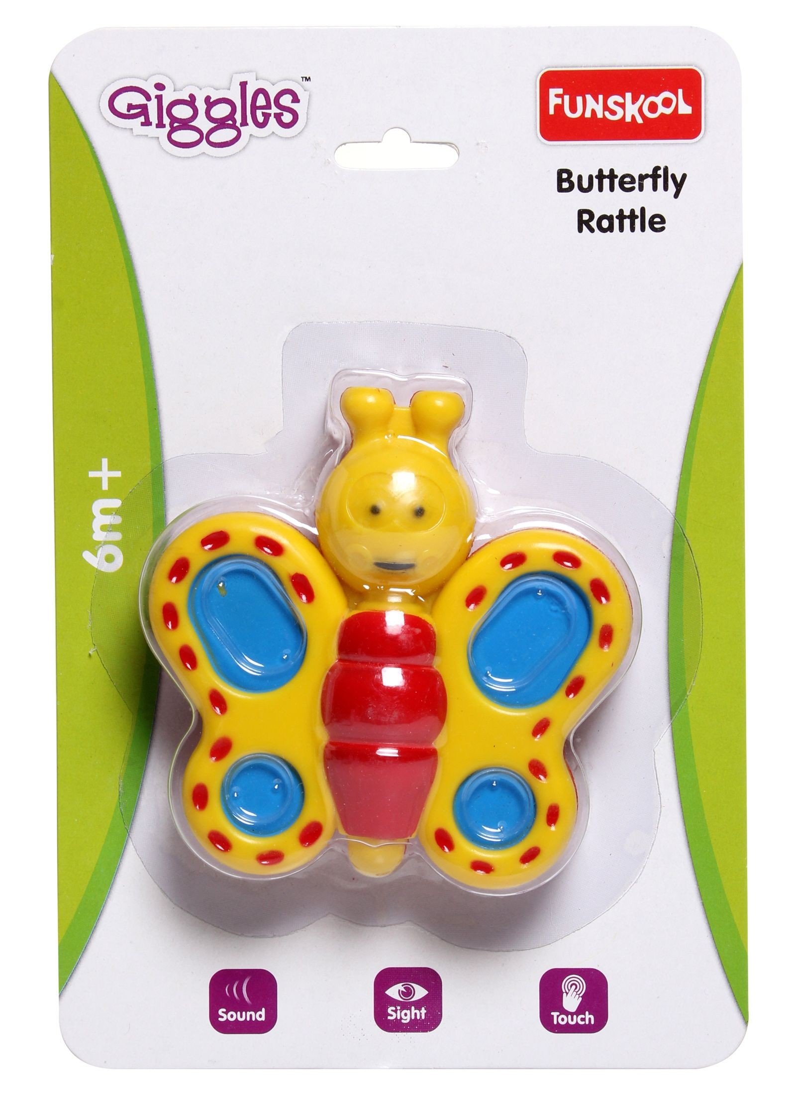 Funskool Butterfly Rattle Red 6M+ - Red, 6M+