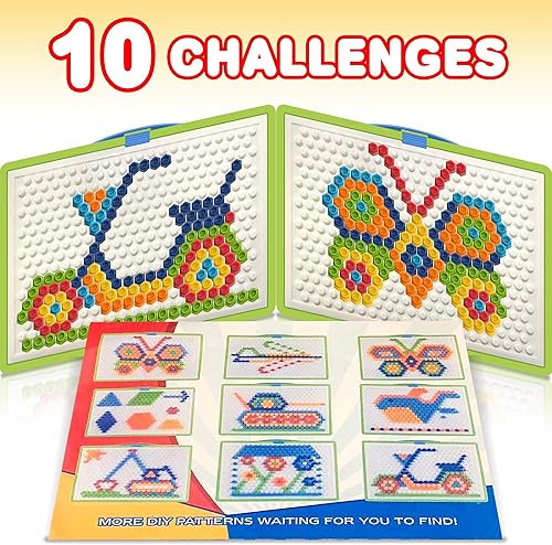 Miniatura 2 de ArtCreativity Rompecabezas de clavijas de hongos para niños con 10 desafíos – Divertido rompecabezas de cerebro para niños – Juguete educativo