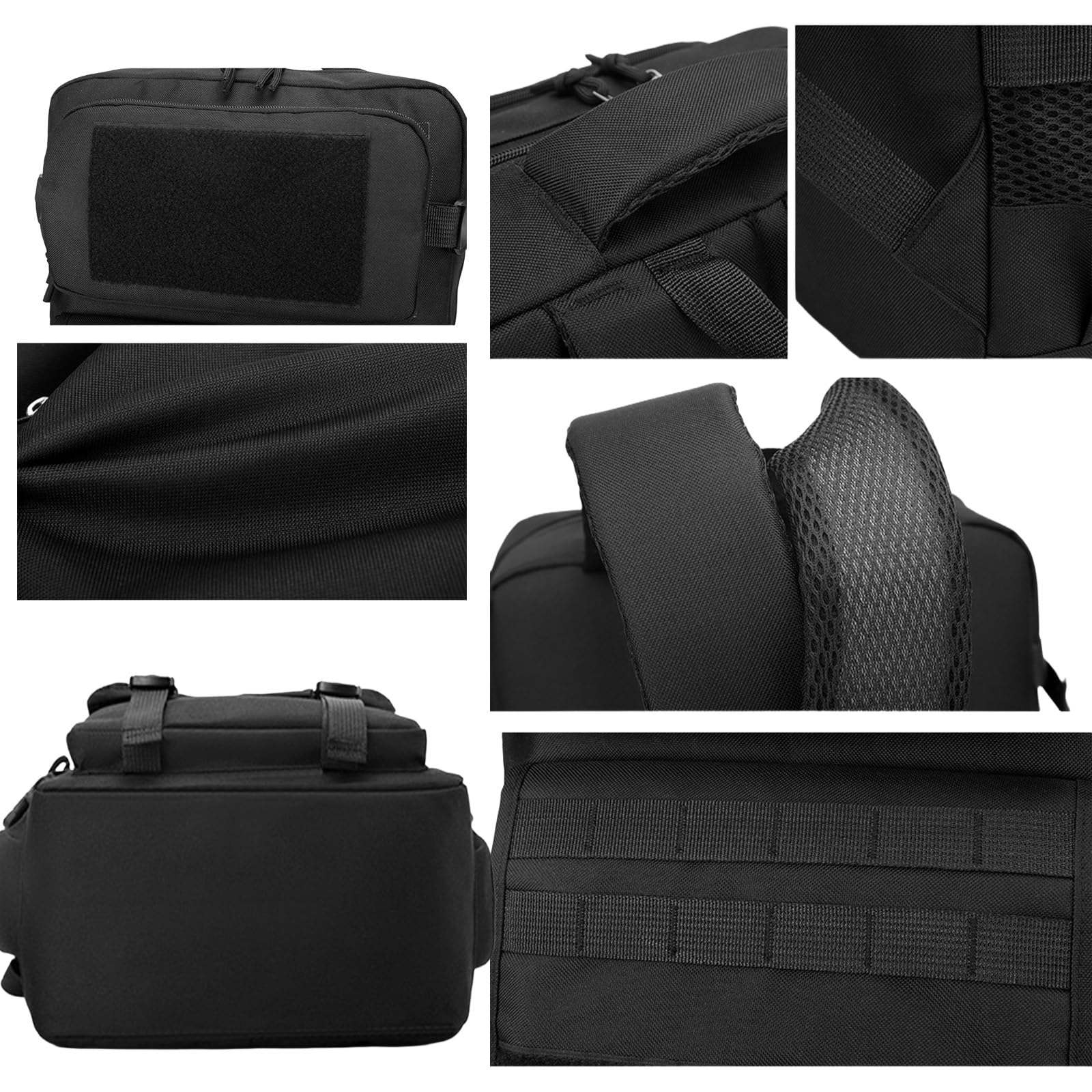 Mochila Táctica de 30 L para Actividades al Aire Libre Montañismo y Camping Mochilas de Camuflaje Bolsa Deportiva Color Caqui Con Sistema Molle (black)
