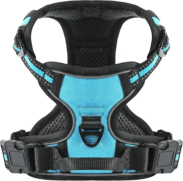 Belababy No-Pull Dog Harness for Small Dogs - Adjustable, Reflective Blue