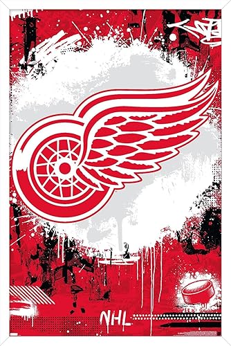 Trends International NHL Detroit Red Wings - Póster de pared con logotipo Maximalist 23