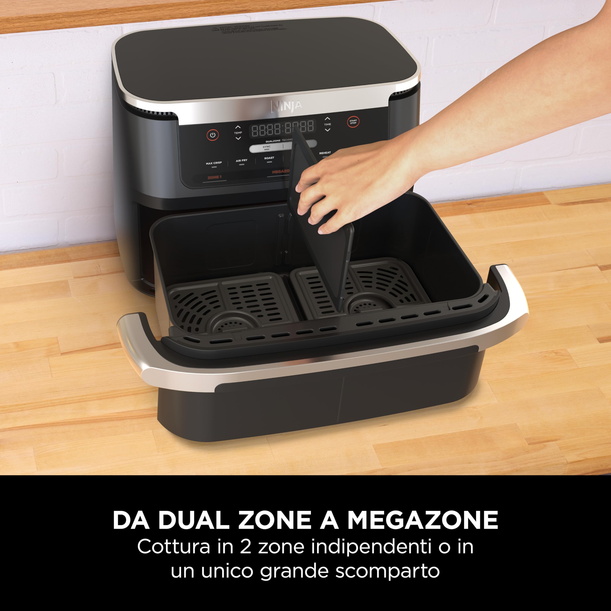 Ninja FlexDrawer, Friggitrice ad Aria 6 in 1, 6,6L, Doppio Cestello, Nera — immagine 6 di 15