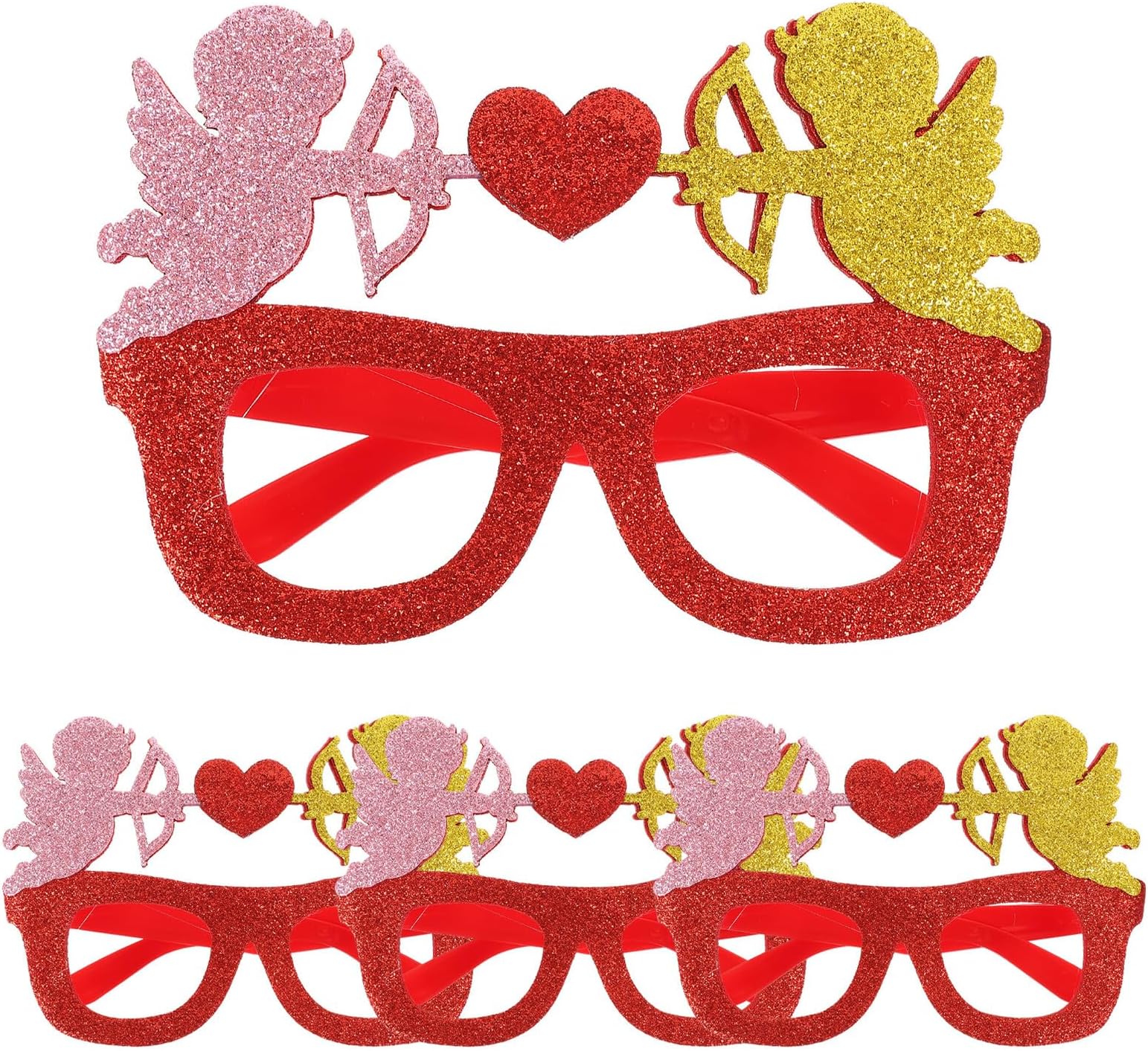 4pcs Valentine’s Day Heart-shaped Eyeglasses Frames, Romantic Fun Photo Booth Props for Women, Party Decoration Glasses for Bridal Shower and Festival Celebrations