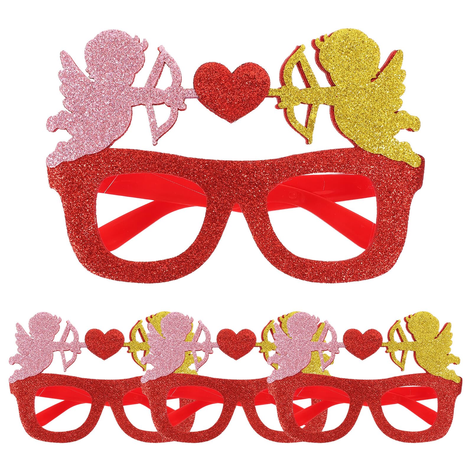 4pcs Valentine’s Day Heart-shaped Eyeglasses Frames, Romantic Fun Photo Booth Props for Women, Party Decoration Glasses for Bridal Shower and Festival Celebrations