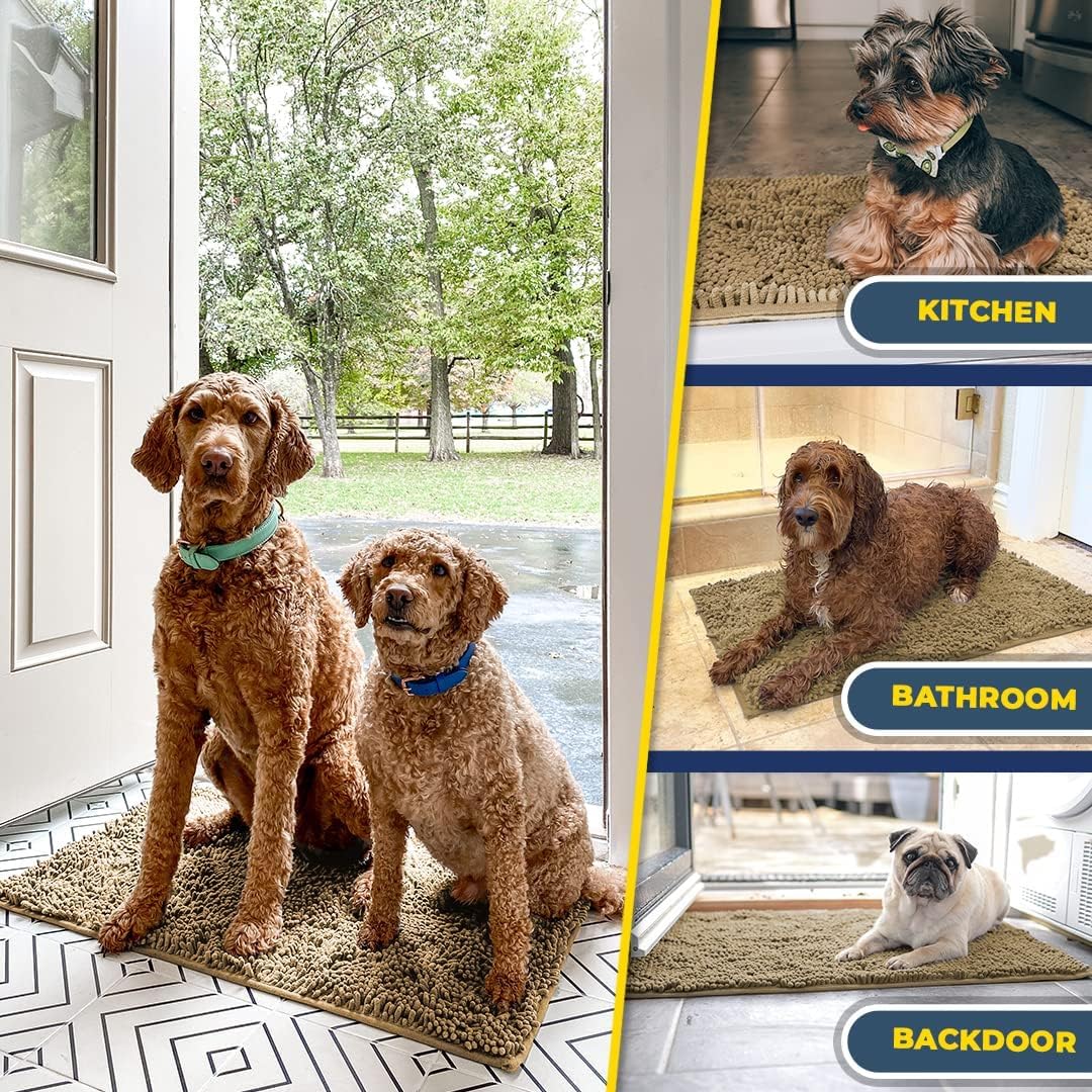 Muddy Mat® | Zerbino super assorbente per interni, tappeto in microfibra a rapido asciugatura per ingresso, zerbino antiscivolo per porta anteriore, tappeti per ingresso, tappeto lavabile in lavatrice