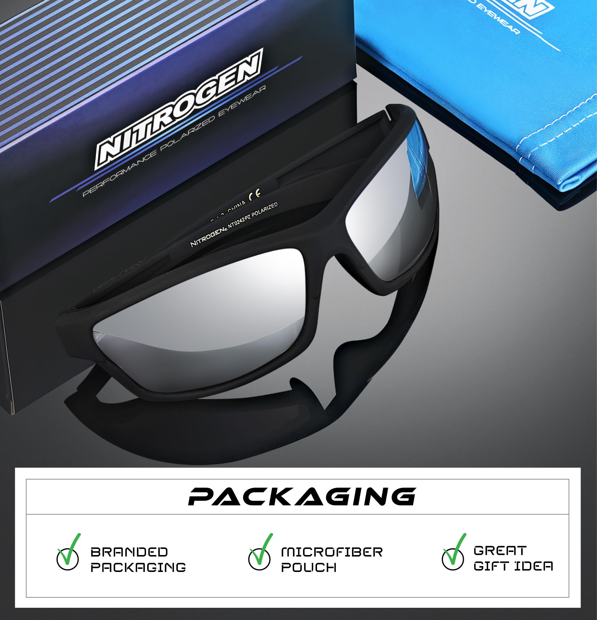 Nitrogen Polarisierte Sport-Sonnenbrille für Herren und Damen, UV400