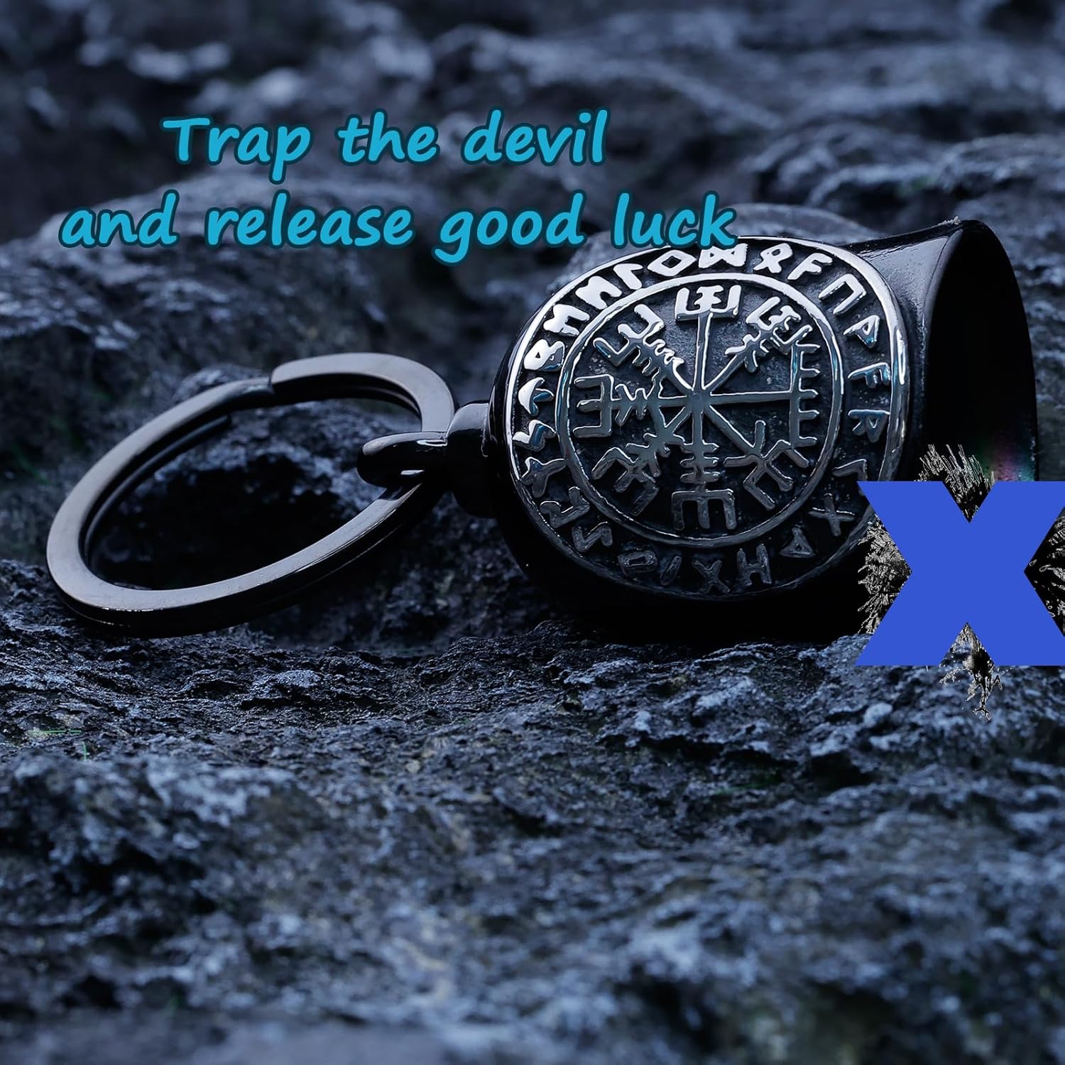 Motorcycle Viking Bell - Motorcycle Angel Bell for Men and Women, Motorcycle Accessories (Black Silver) - Image 5