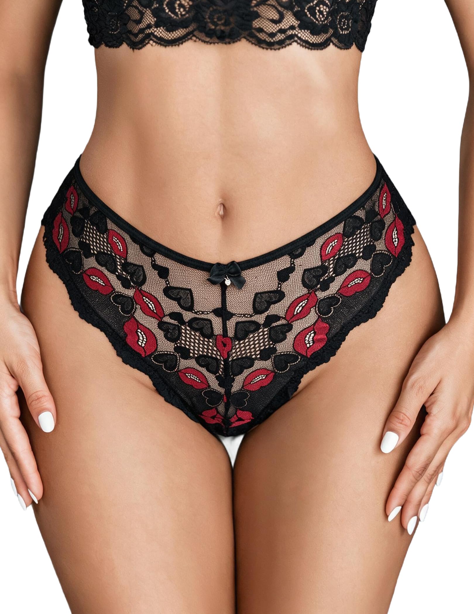 Avidlove Womens Underwear Lace Thongs Cheeky Panties with Criss Cross Back