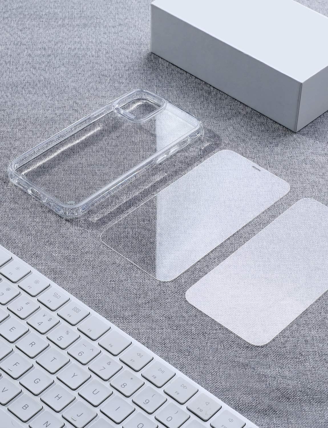 RAXFLY Compatible with for iPhone 12 Pro Max Case with 2 Pack Screen Protector 6.7 inch Designed for iPhone 12 Pro Max Case 360 Full Body Protective Shockproof Cover Clear