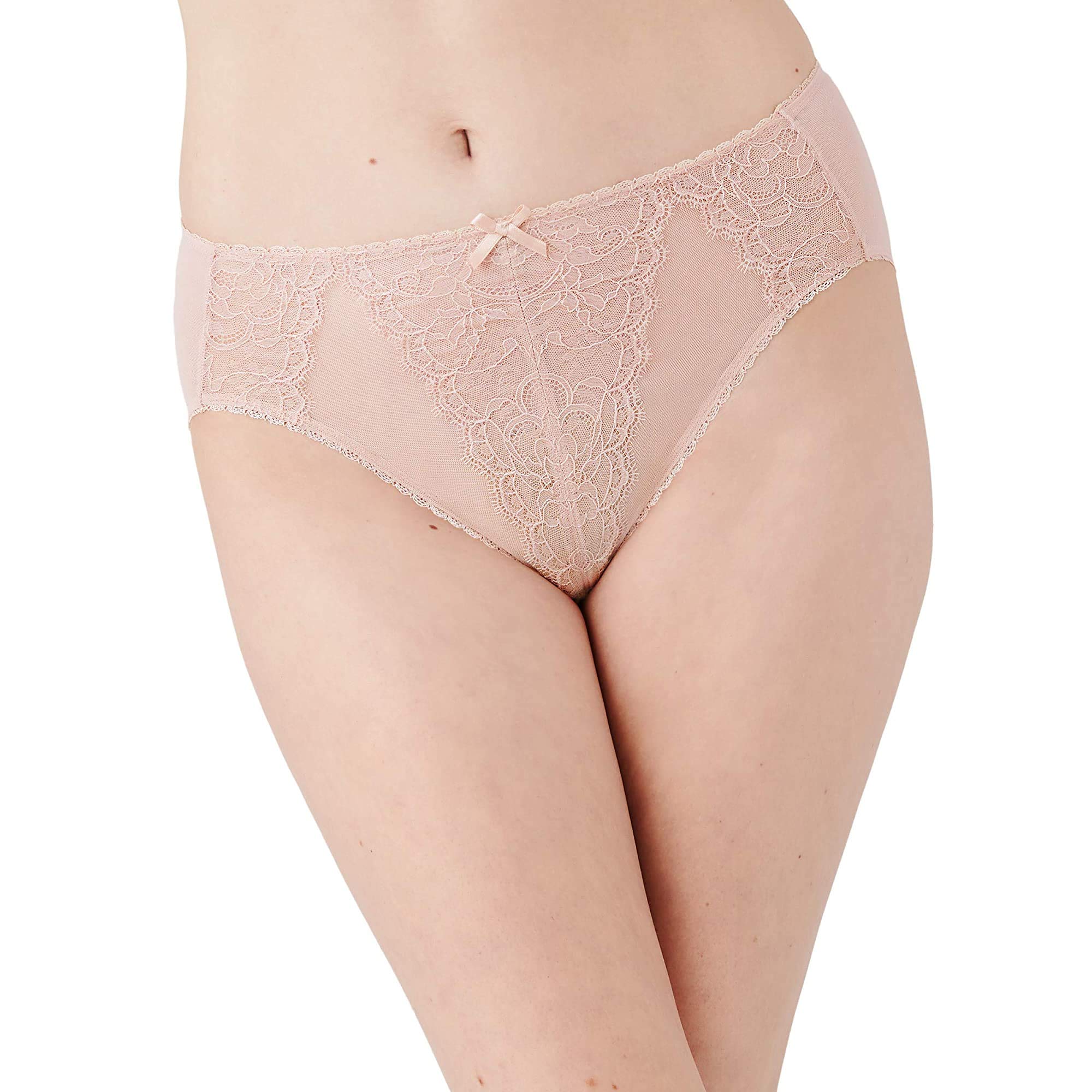 Wacoal Women's Retro Chic Hi Cut Brief Panty, Rose Dust, Medium