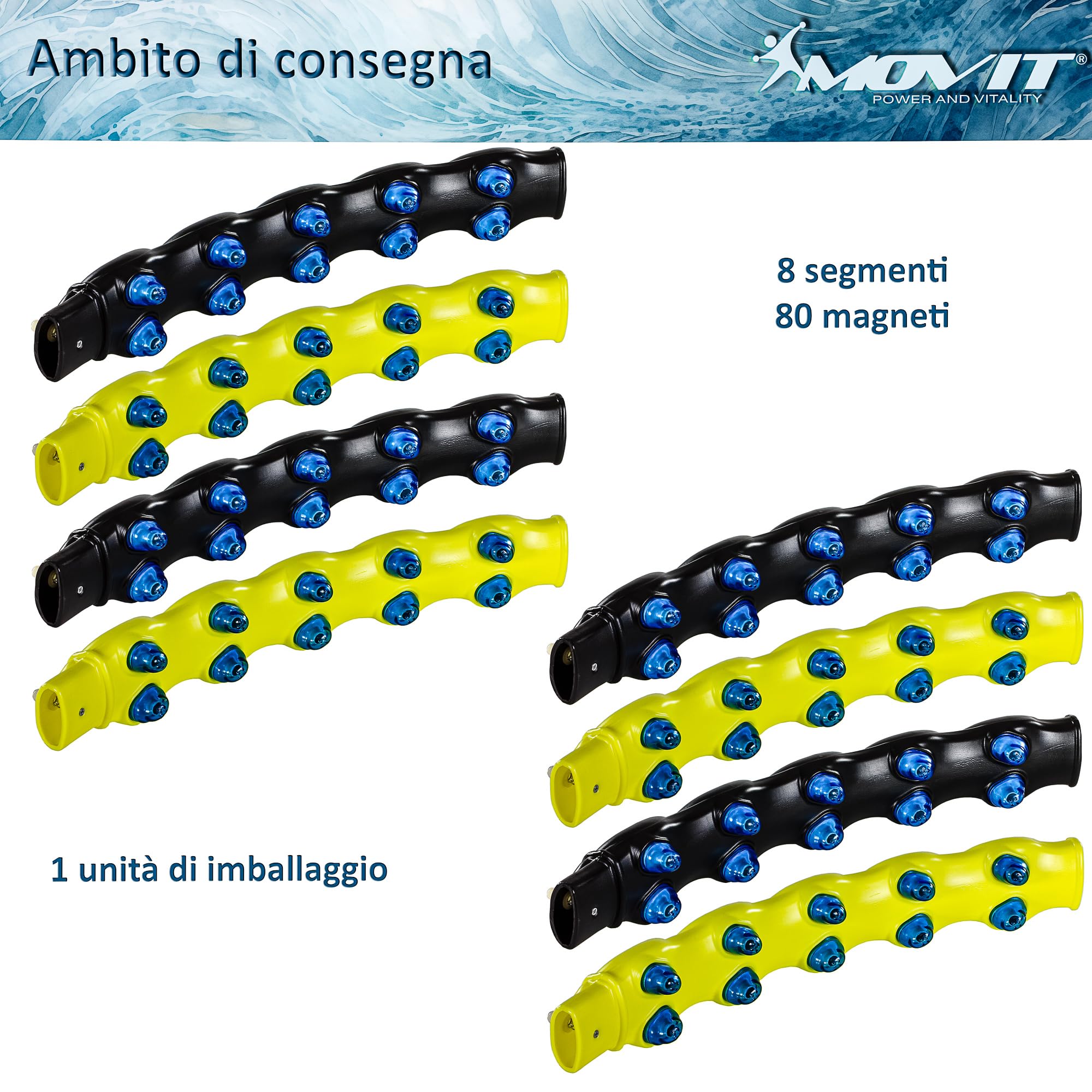 MOVIT Hula Hoop - da Adulti e Bambini, Massaggiante, Magnete Dimagrante, Regolabile, 0,9/1,3/1,7kg, Colore a Scelta - Cerchio per Ginnastica, Fitness, Hoola Hoop, Perdita di Peso